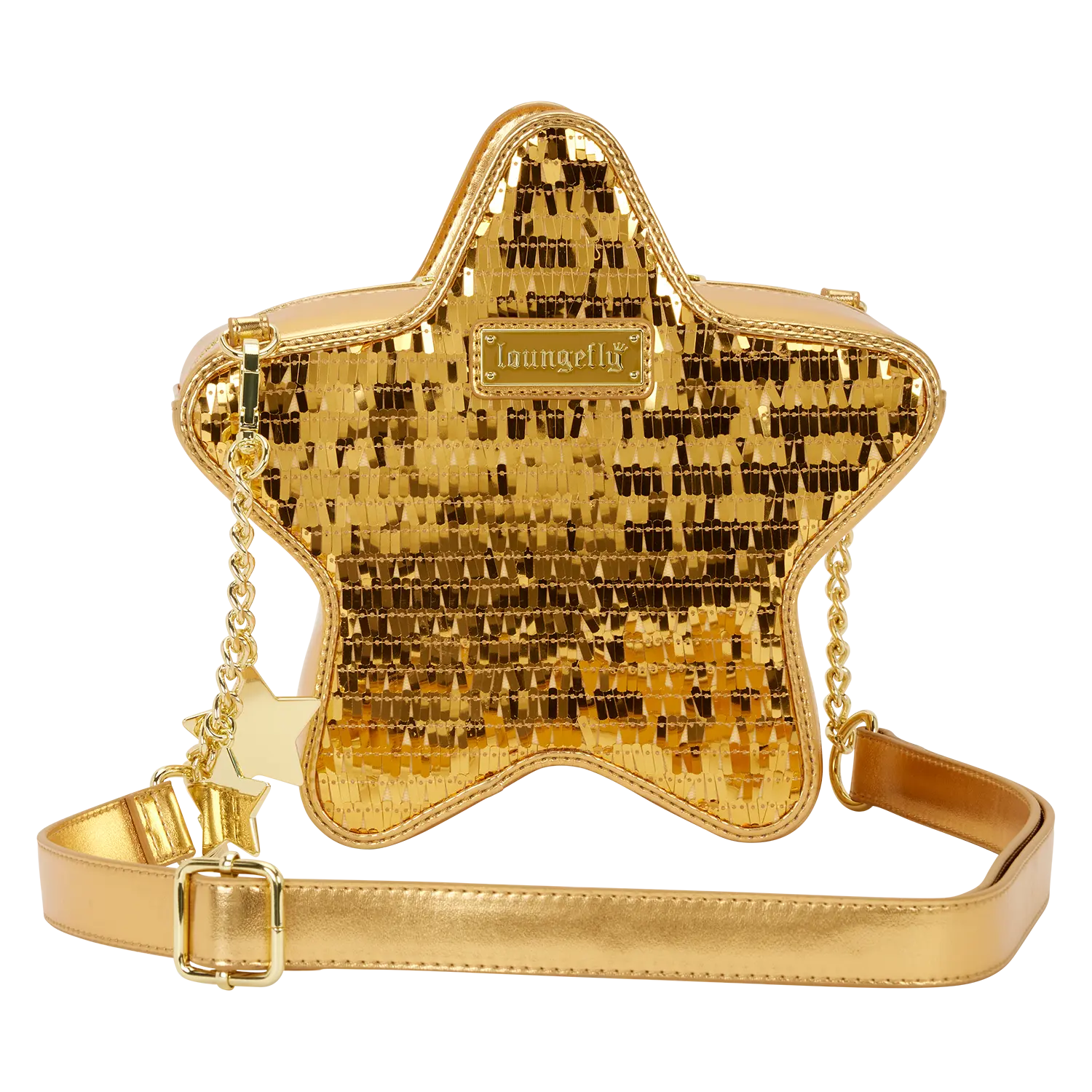 Loungefly Gold Star Sequin Figural Crossbody Bag - Image 4