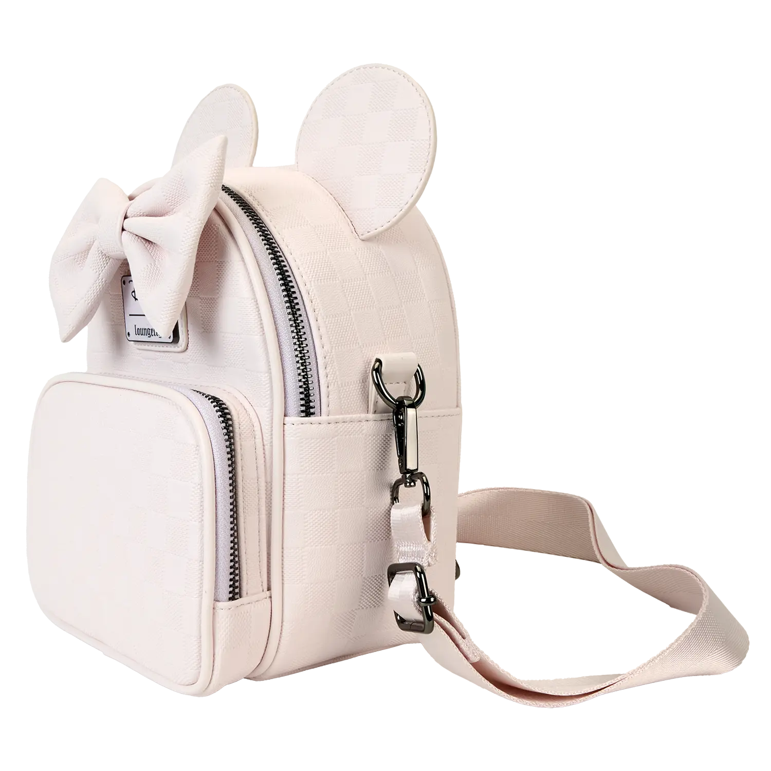Minnie Mouse Checkered Texture Convertible Mini Backpack & Crossbody Bag - Image 3