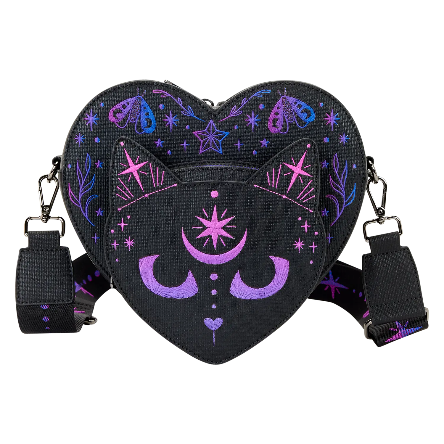 Loungefly Neon Cat Heart Figural Crossbody Bag