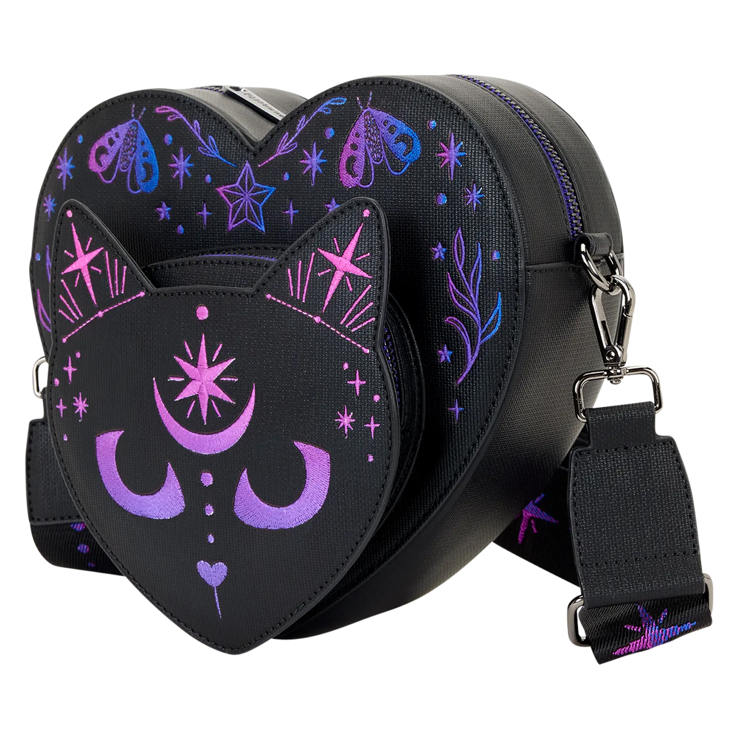 Loungefly Neon Cat Heart Figural Crossbody Bag - Image 3