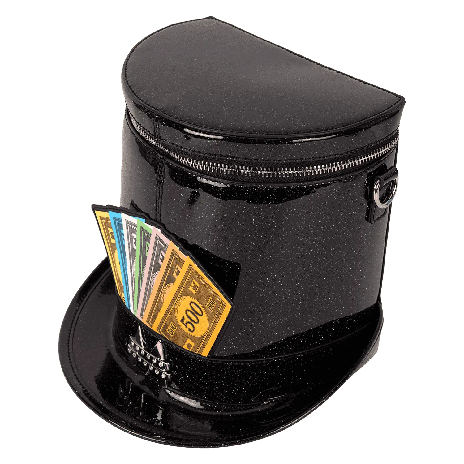 Monopoly 90th Anniversary Top Hat Glitter Figural Crossbody Bag - Image 6