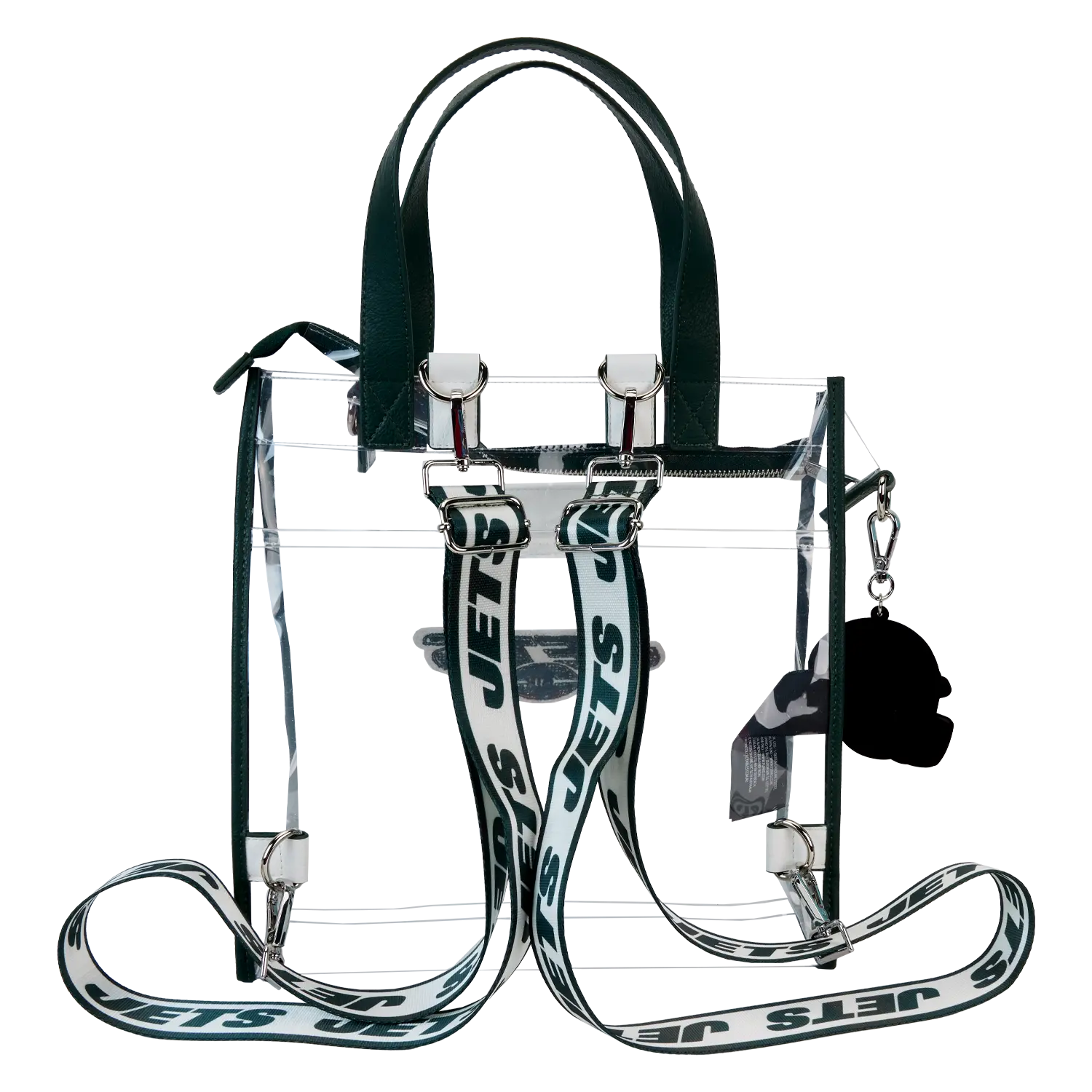 NFL New York Jets Clear Convertible Backpack & Tote Crossbody Stadium Bag - Image 5