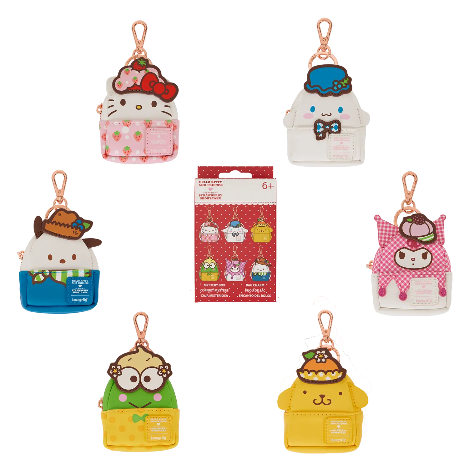 Sanrio Hello Kitty & Friends x Strawberry Shortcake Cosplay Mystery Mini Backpack Keychain Charm