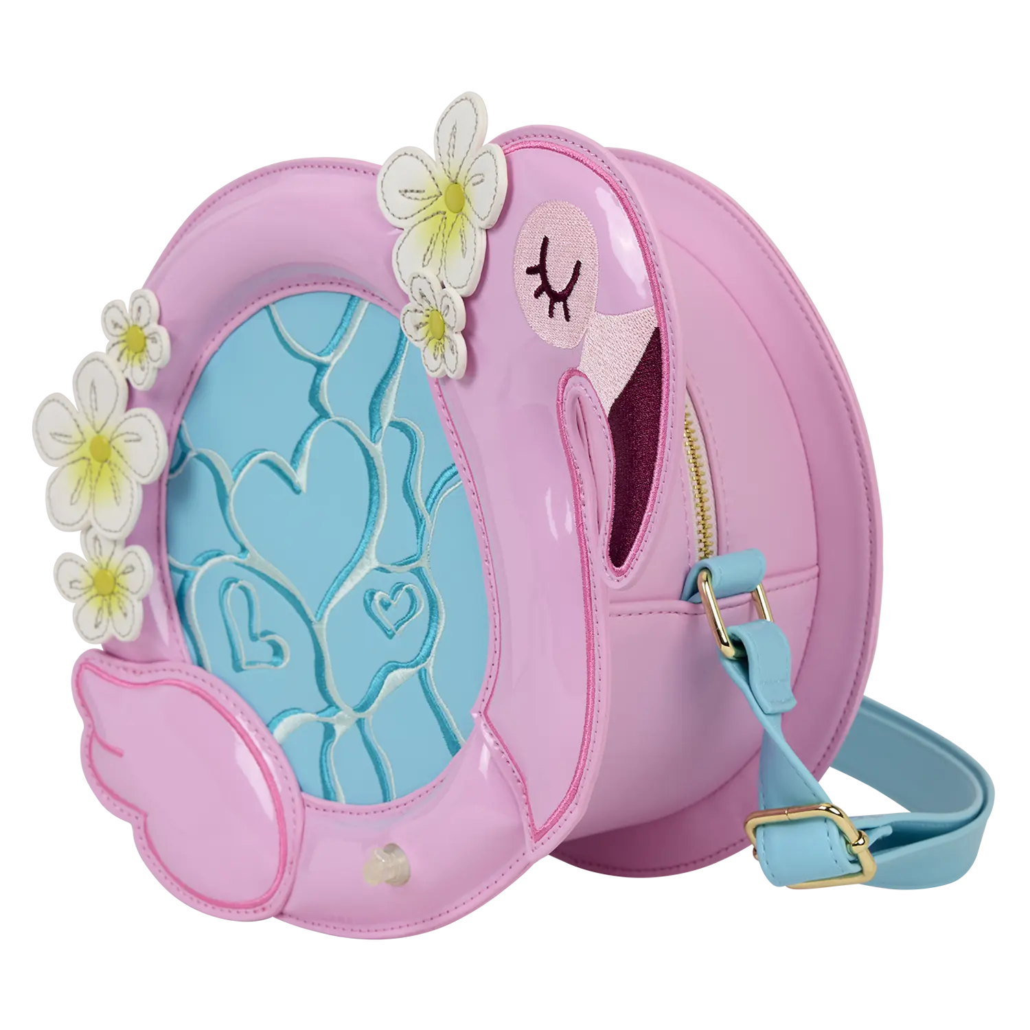 Loungefly Flamingo Pool Float Figural Crossbody Bag with Coin Bag - Image 3