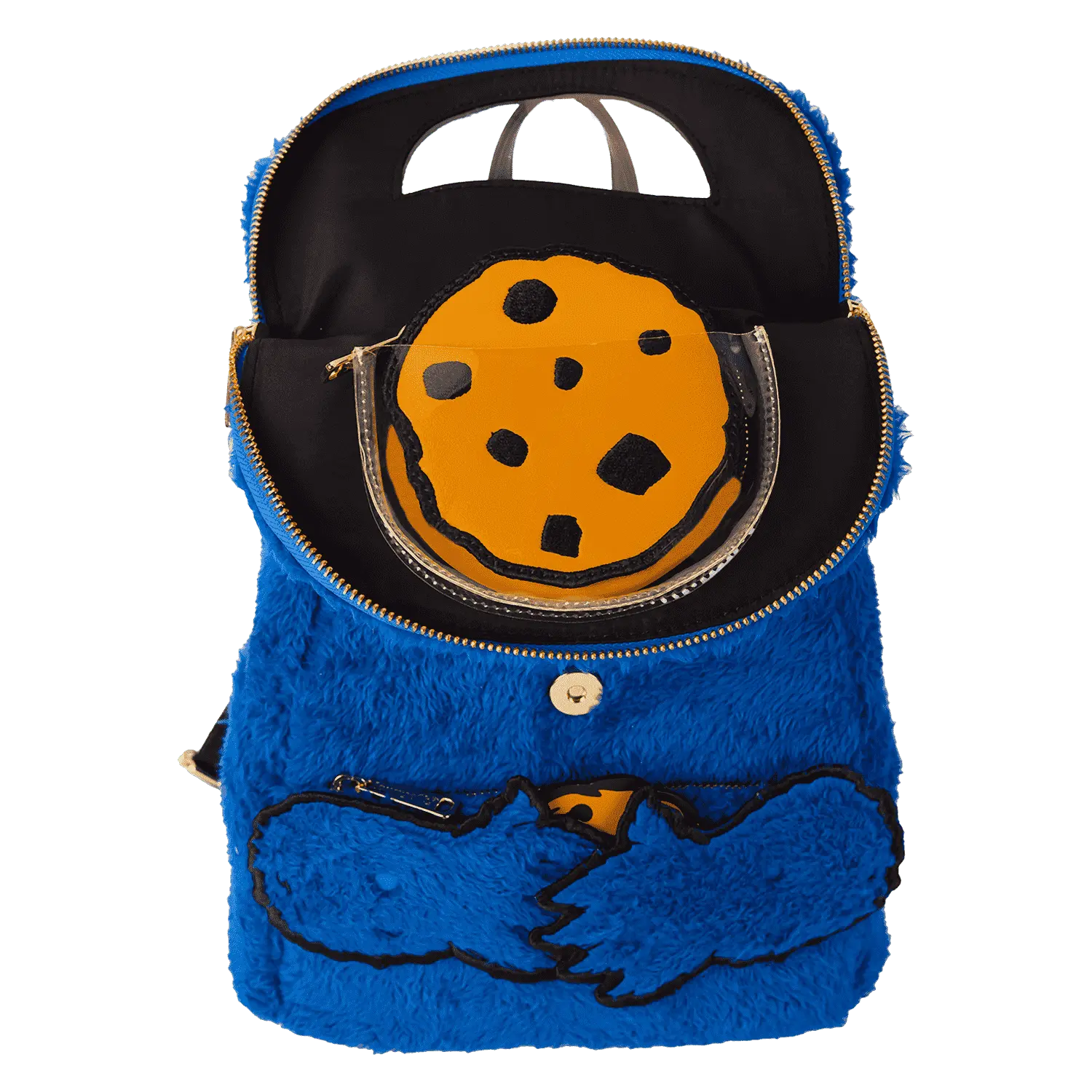 Sesame Street Cookie Monster Plush Cosplay Mini Backpack With Coin Bag - Image 5