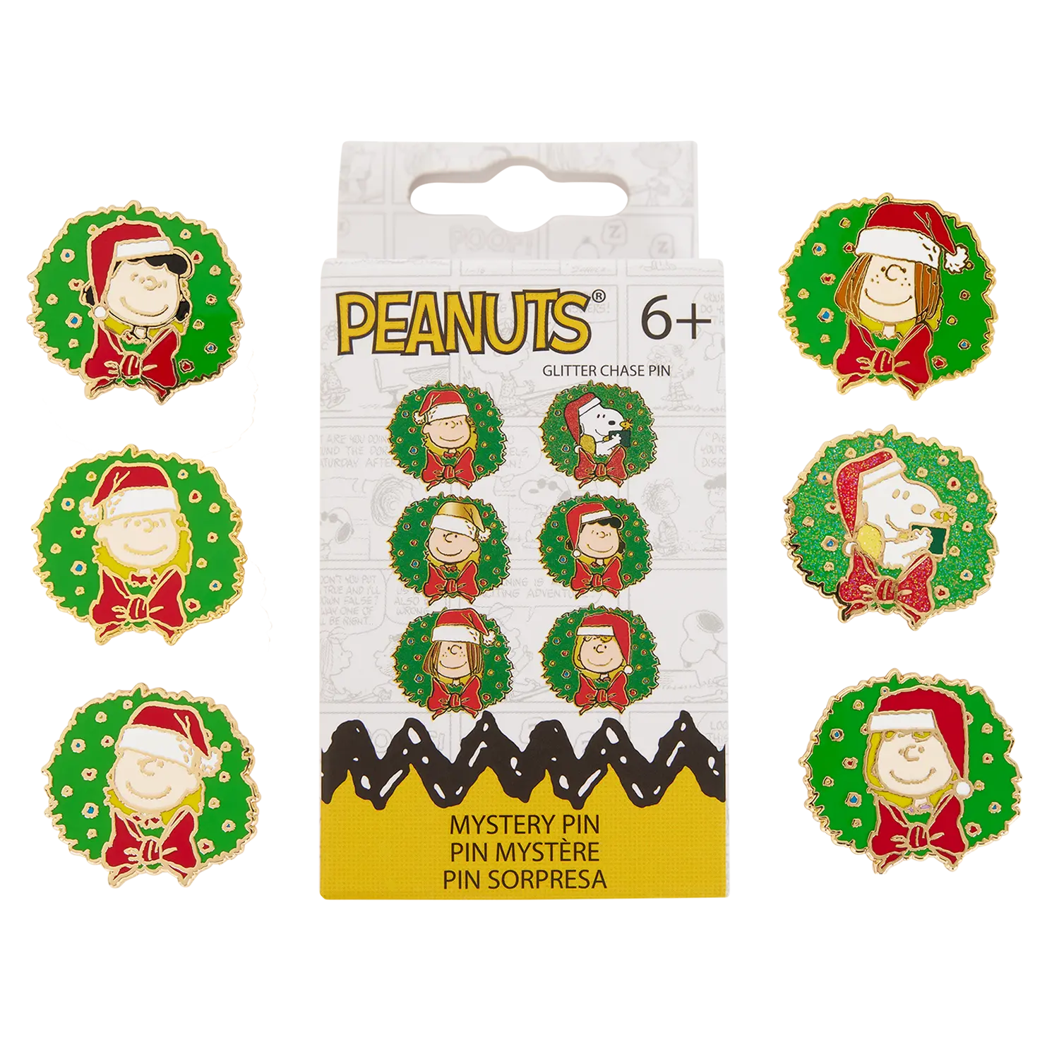Peanuts Snoopy & Gang Holiday Wreath Mystery Box Pin