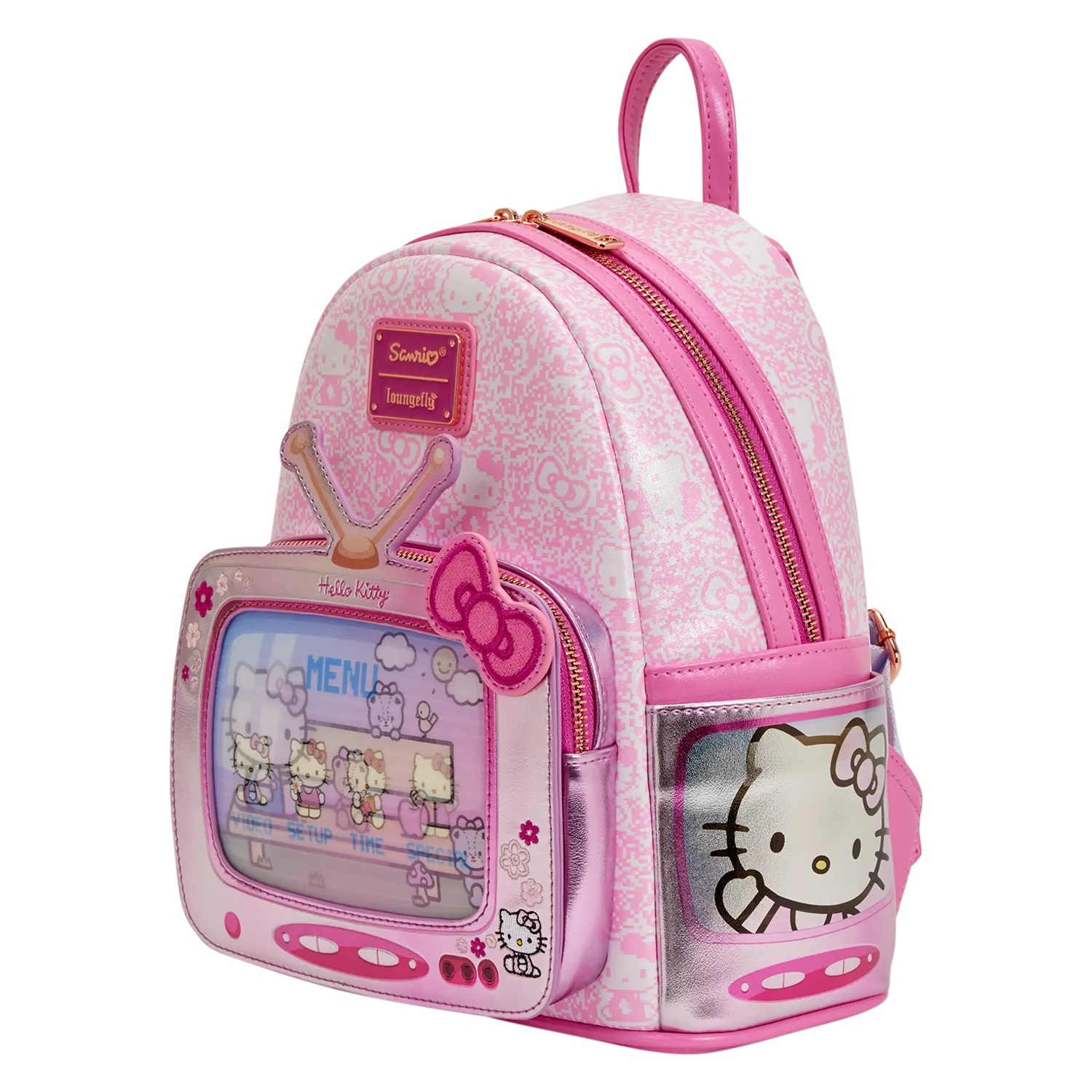 Sanrio Exclusive Hello Kitty Vintage TV Lenticular Mini Backpack with Coin Bag - Image 4