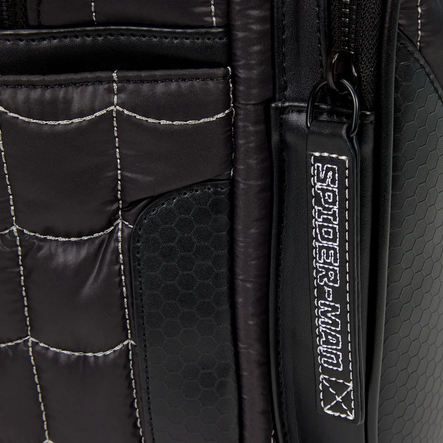 Spider-Man Black & White Suit Cosplay Quilted Full-Size Backpack - Image 6