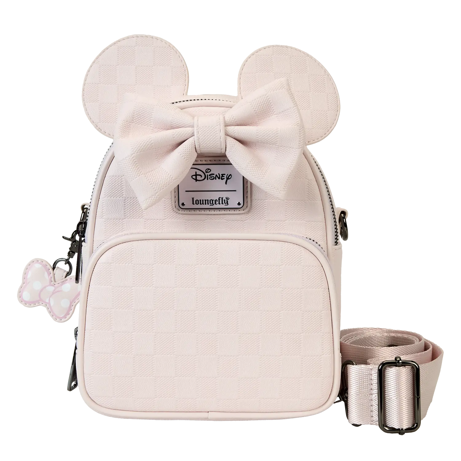 Minnie Mouse Checkered Texture Convertible Mini Backpack & Crossbody Bag