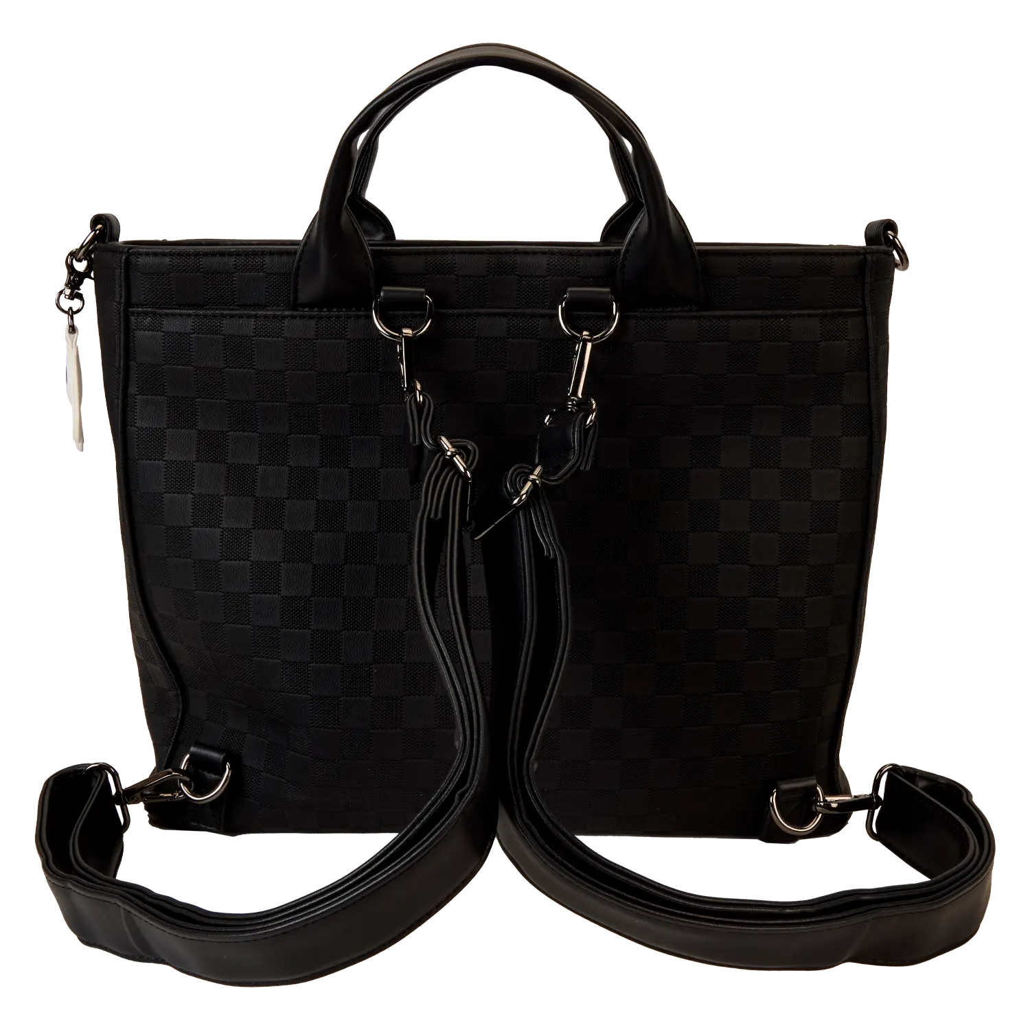 Mickey Mouse Checkered Texture Convertible Backpack & Tote Crossbody Bag - Image 5