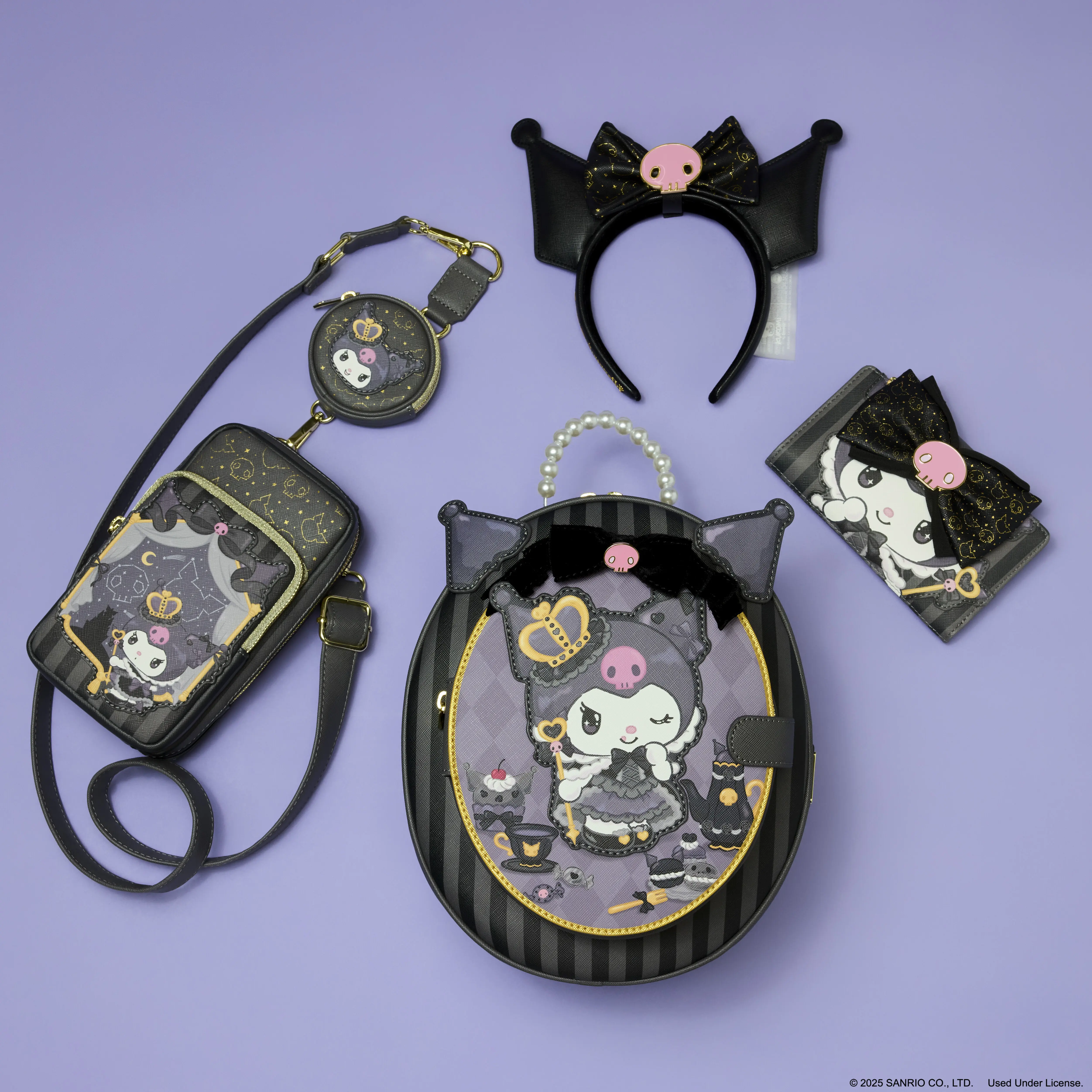 Sanrio Kuromi 20th Anniversary Cell Phone Crossbody Bag with Coin Bag - Image 3