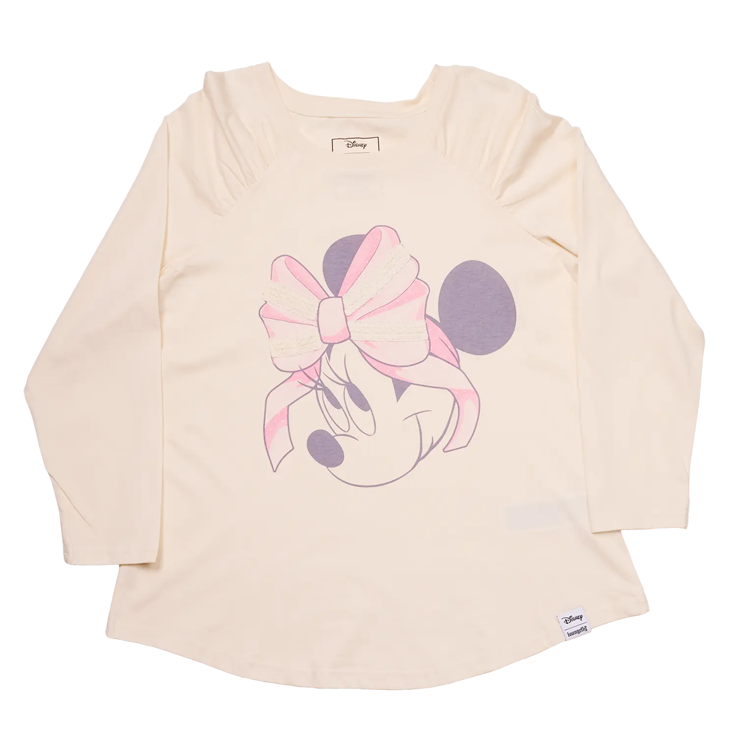 Minnie Mouse Lace Detail Unisex Raglan Tee