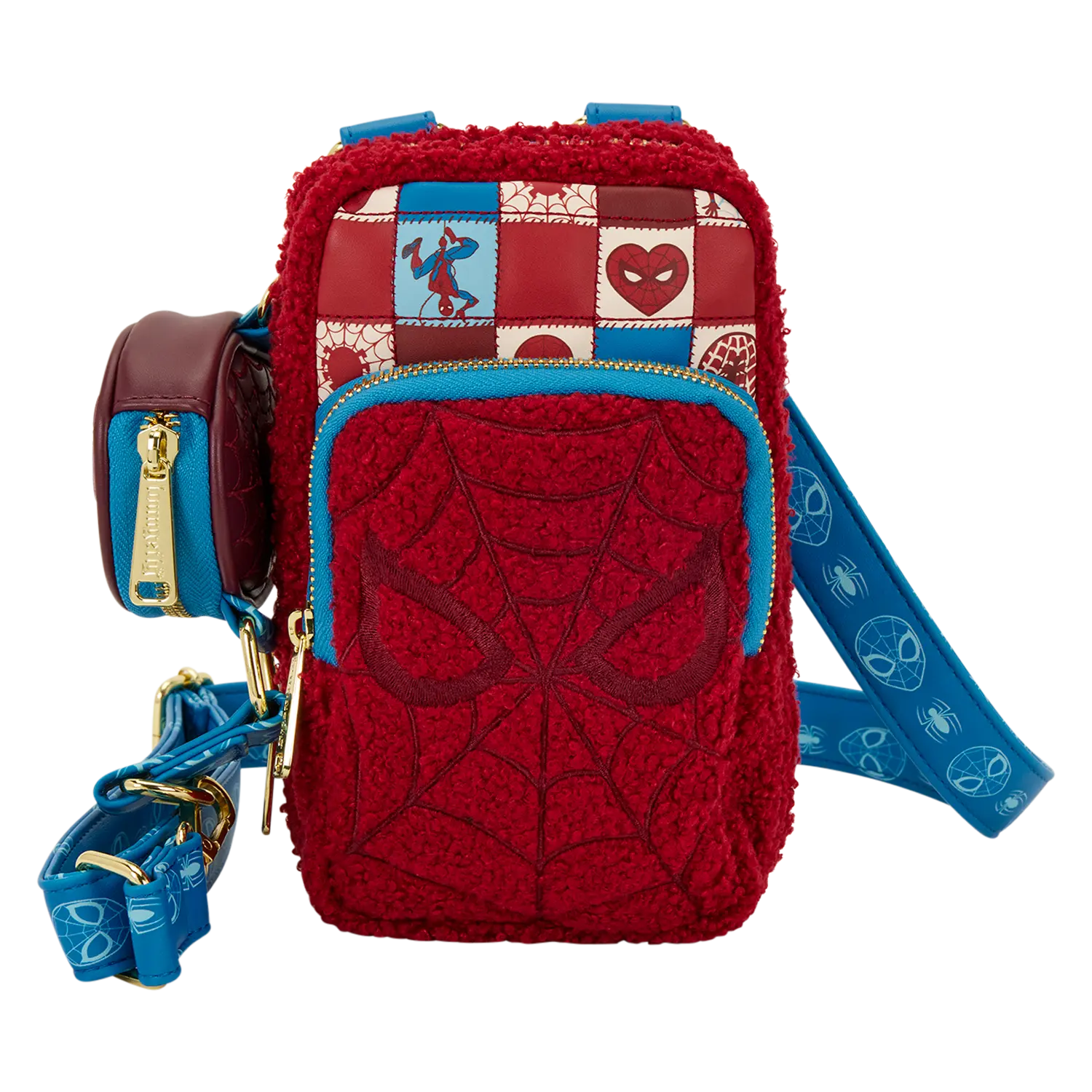 Spider-Man Sherpa Cell Phone Crossbody Bag with Coin Bag