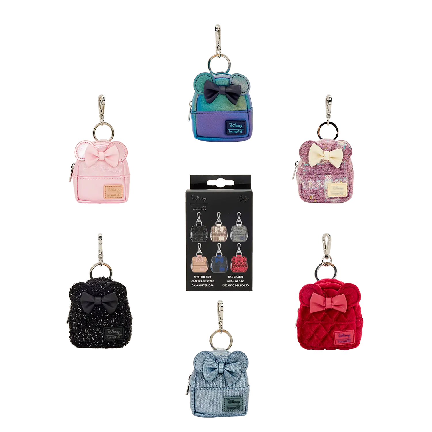 Minnie Mouse Glitter Mystery Mini Backpack Keychain Charm
