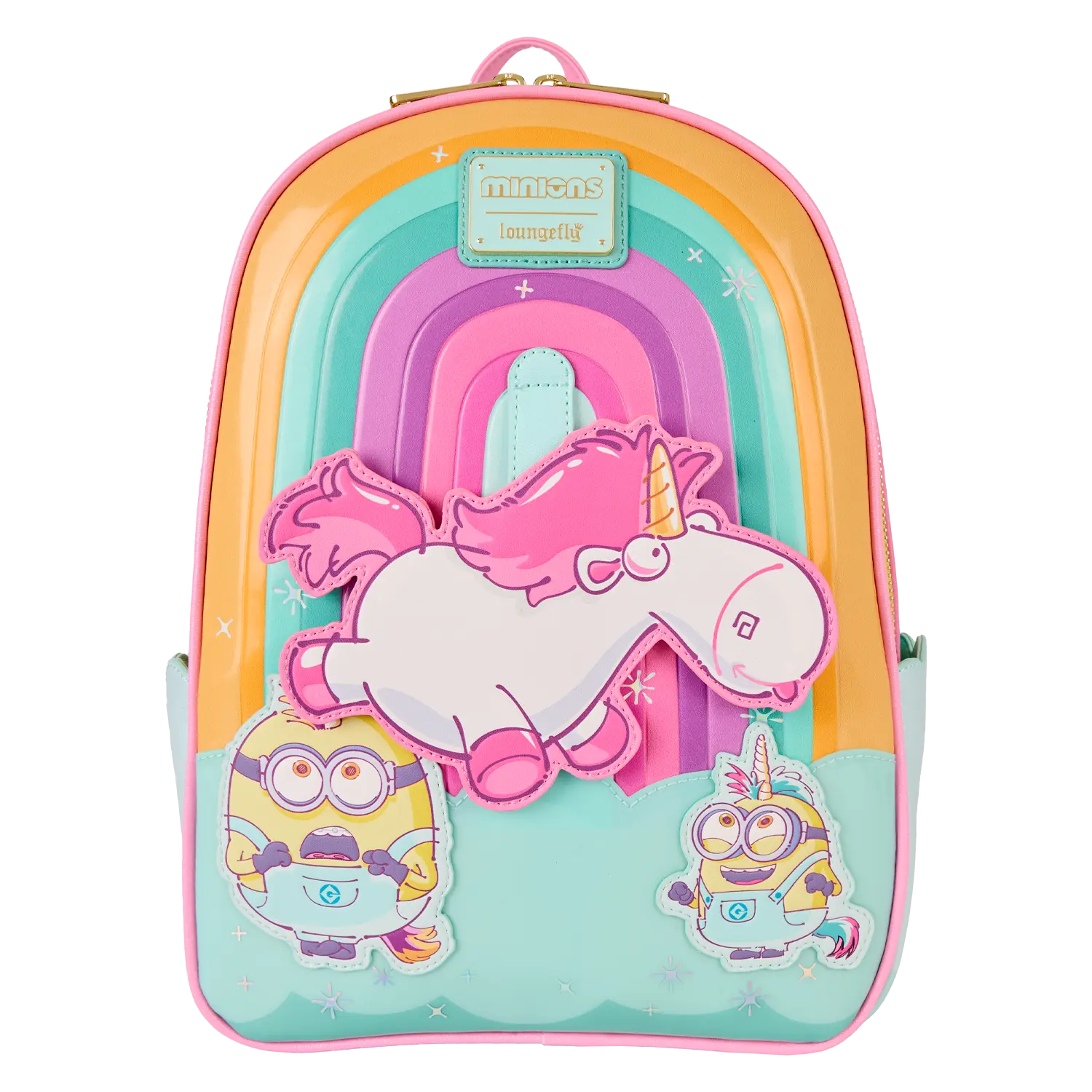 Minions Fluffy Unicorn Rainbow Mini Backpack - Image 3