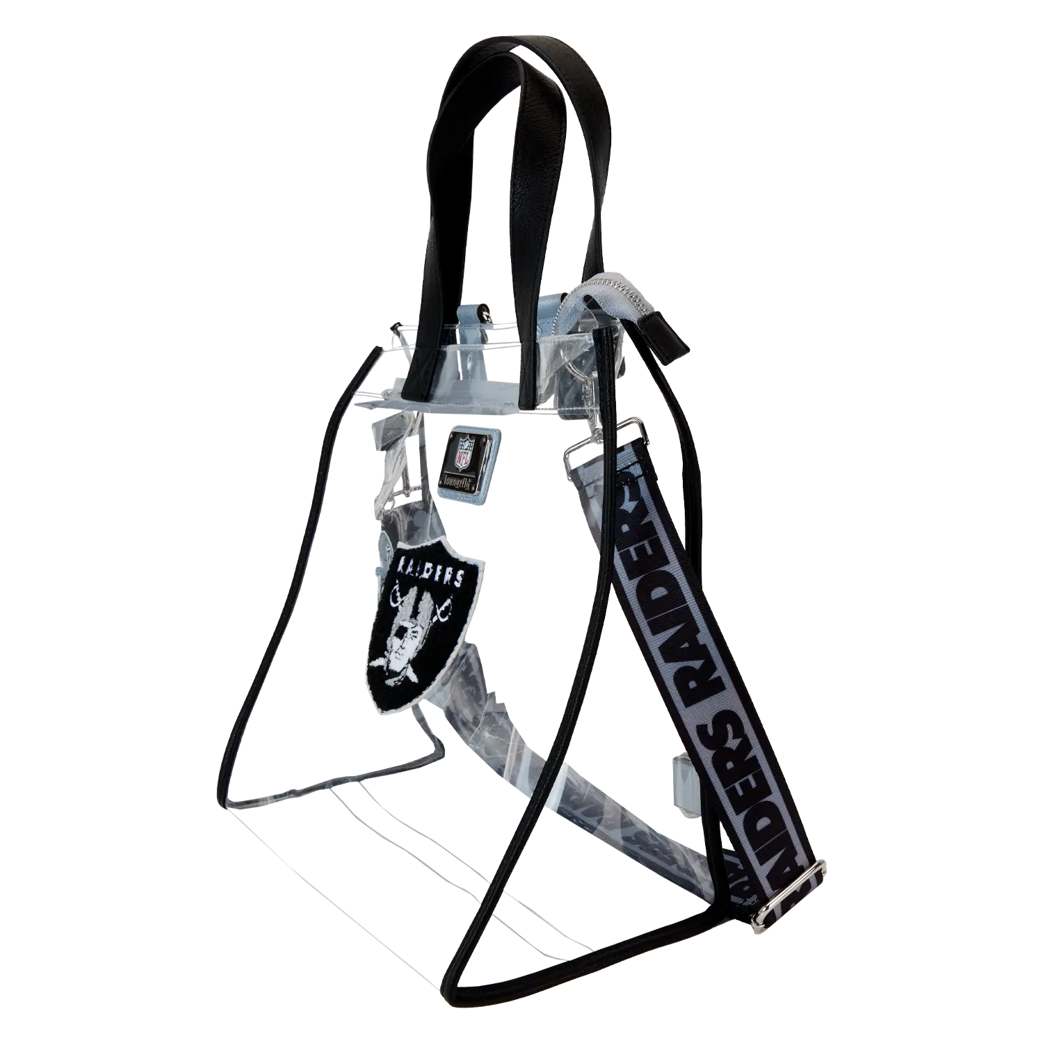 NFL Las Vegas Raiders Clear Convertible Backpack & Tote Crossbody Stadium Bag - Image 4