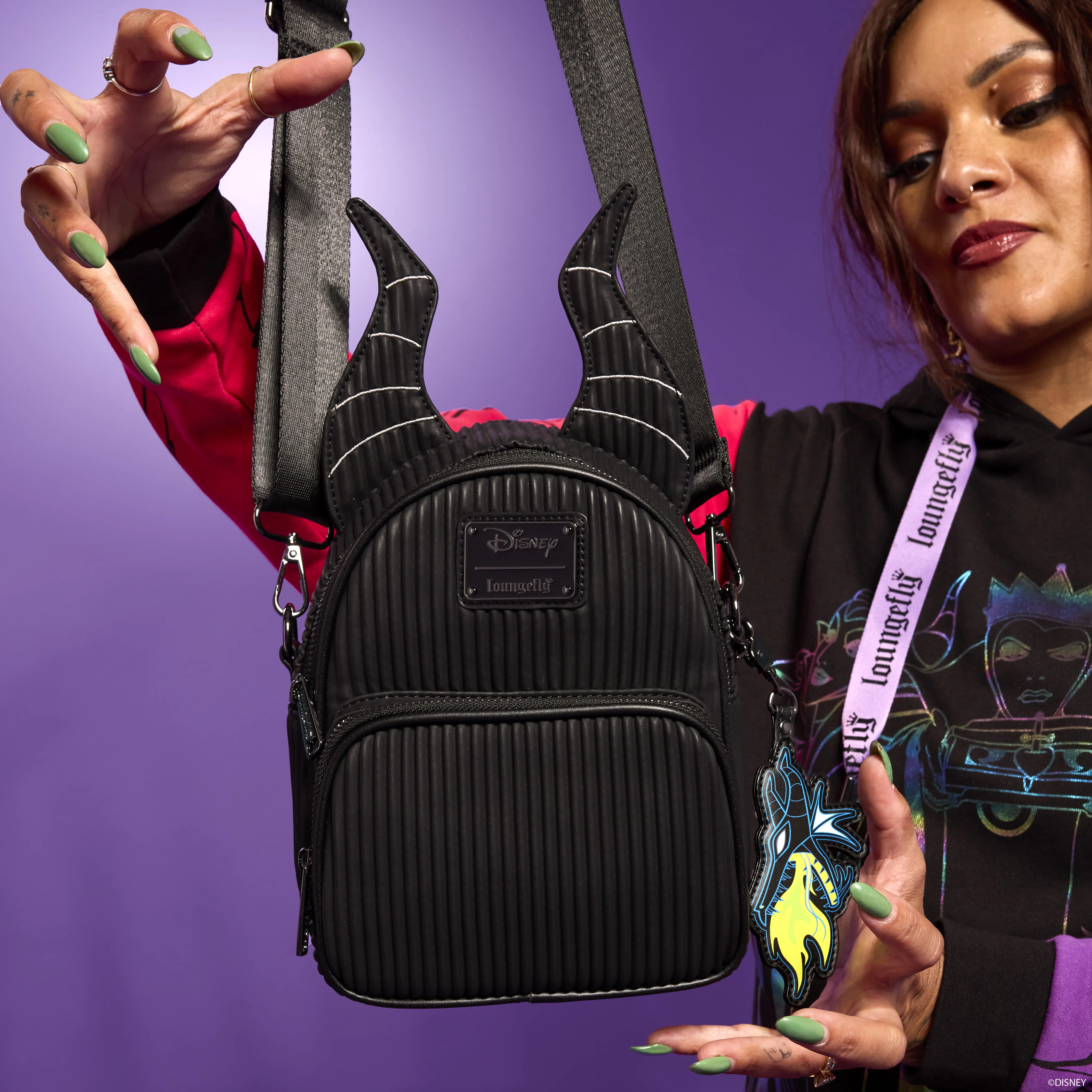 Sleeping Beauty Maleficent Dragon Convertible Mini Backpack & Crossbody Bag - Image 2