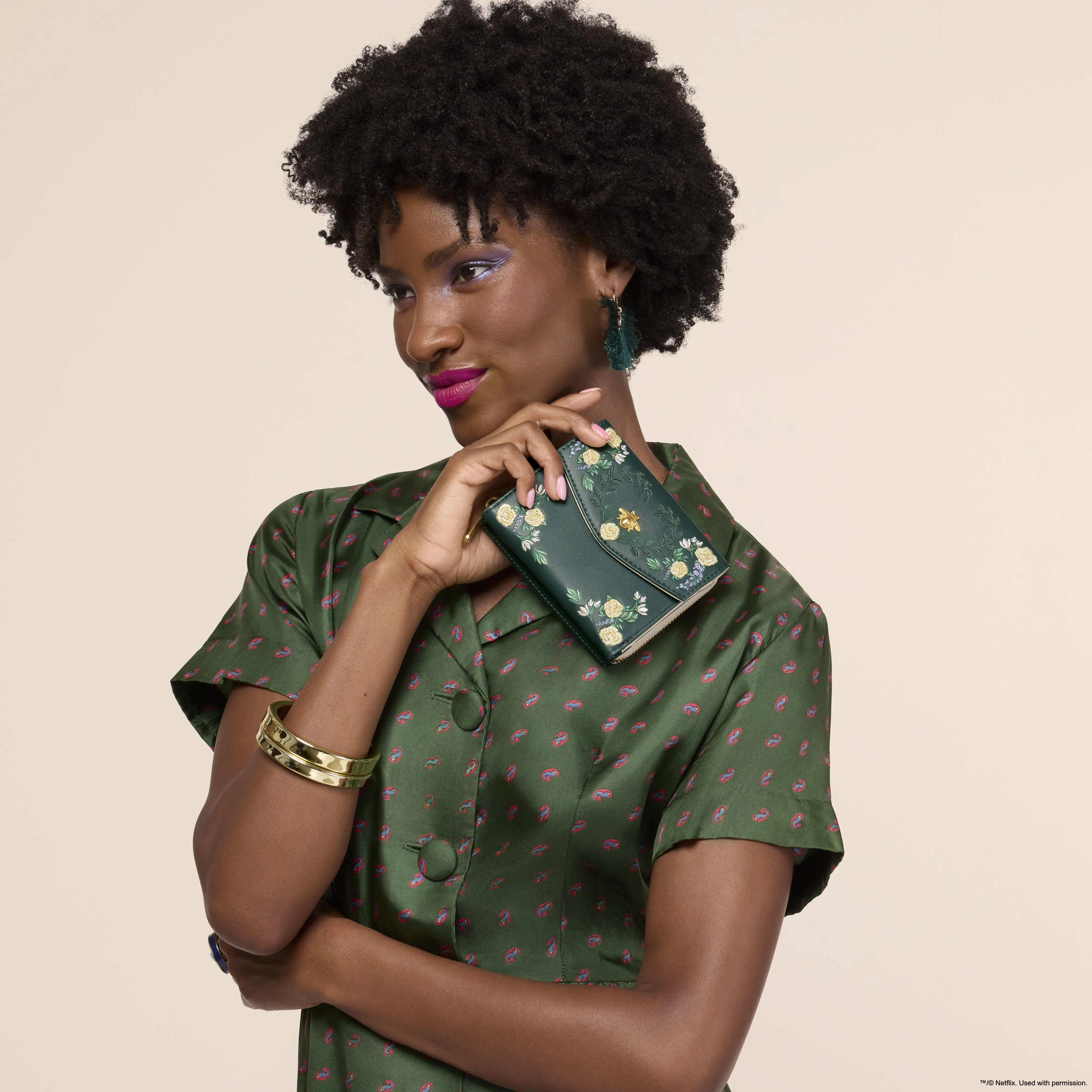 Bridgerton Floral Zip Around Wallet - Image 2