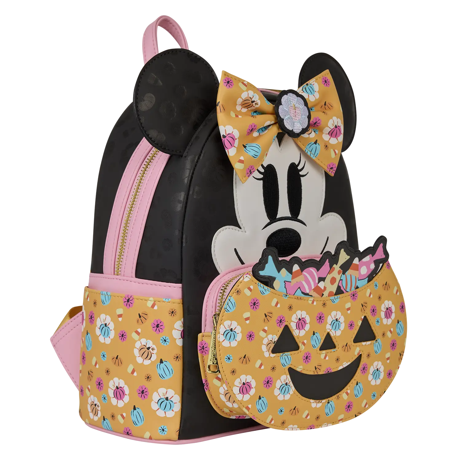 Minnie Mouse Cosplay Floral Pumpkin Glow Mini Backpack - Image 6