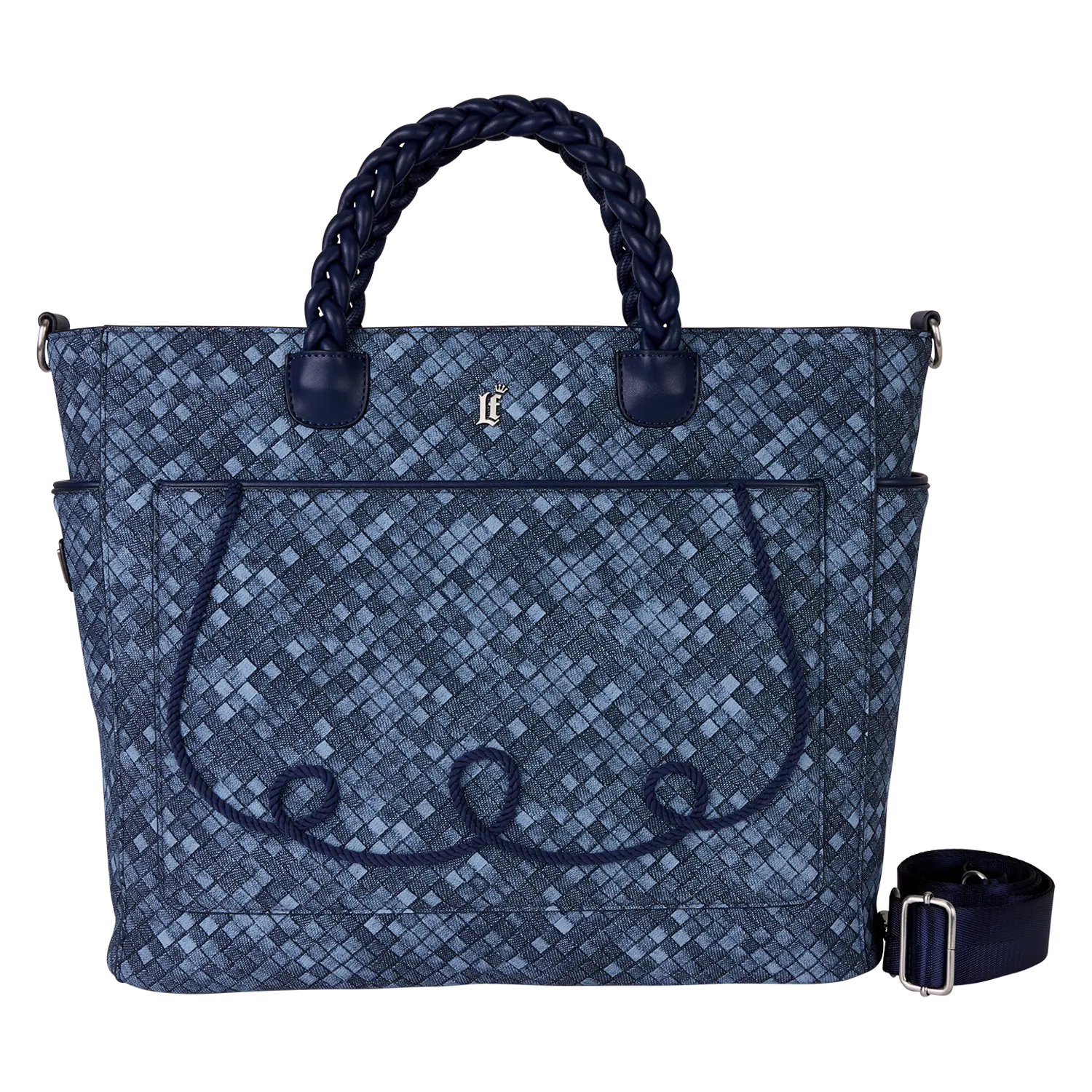 Loungefly Blue Checkered Convertible Backpack & Tote Crossbody Bag