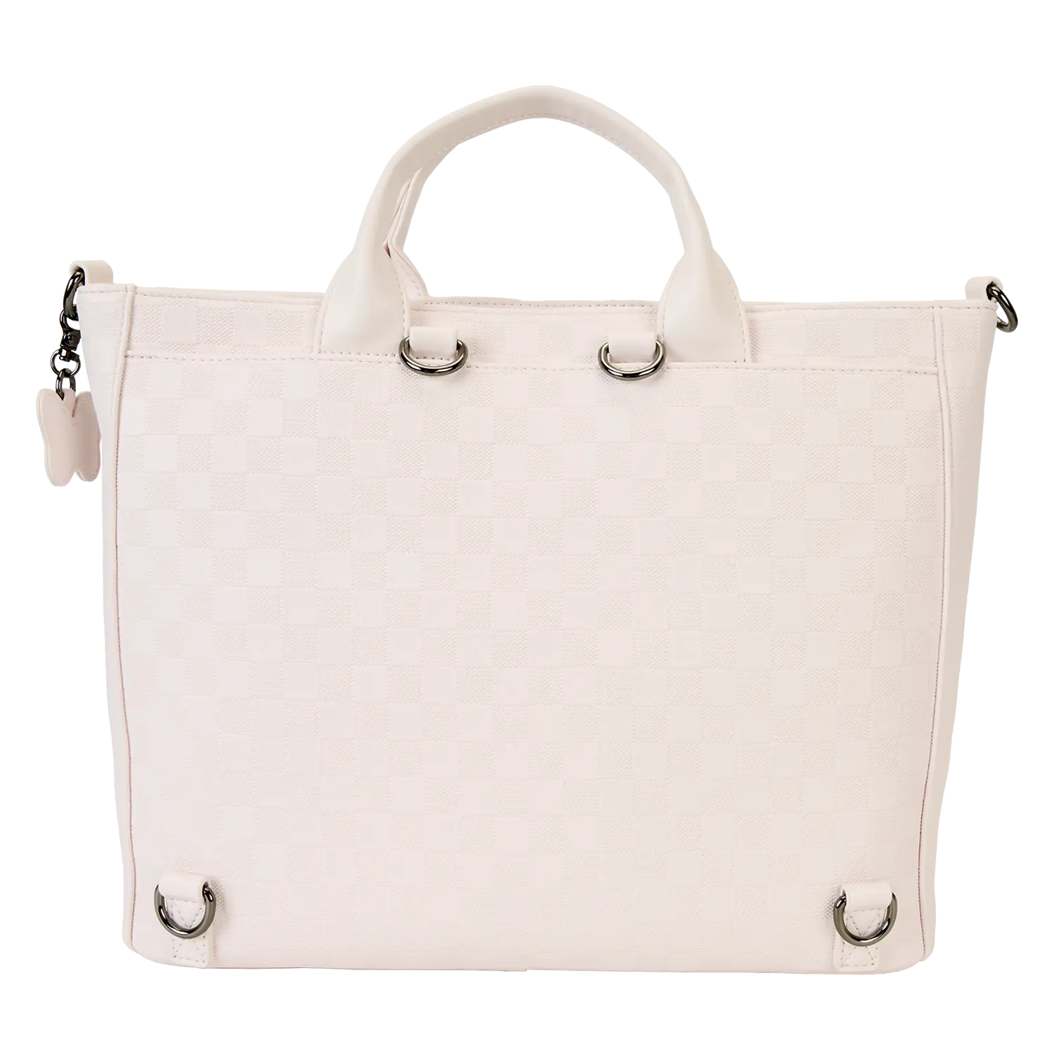 Minnie Mouse Checkered Texture Convertible Backpack & Tote Crossbody Bag - Image 6