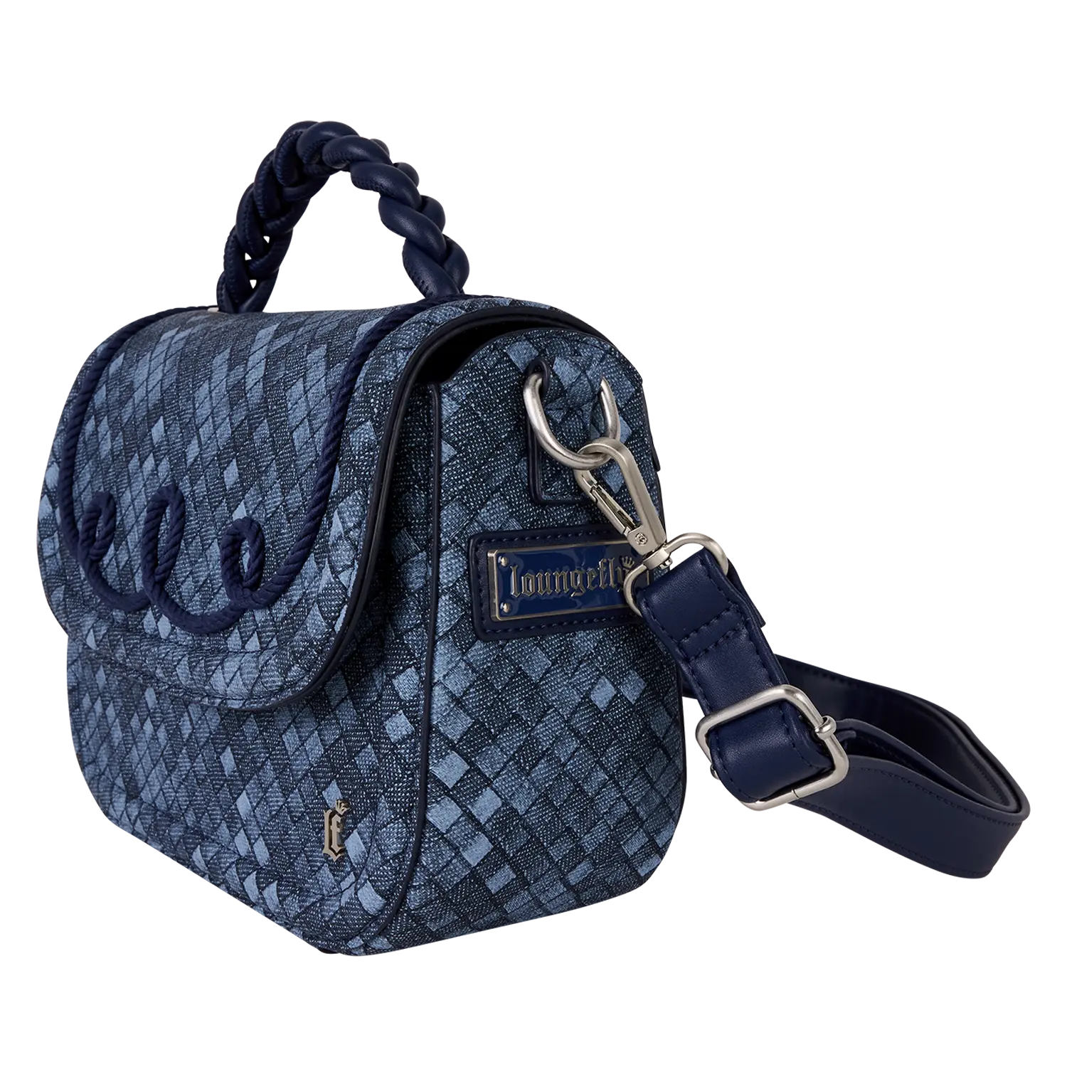 Loungefly Blue Checkered Crossbody Bag - Image 3
