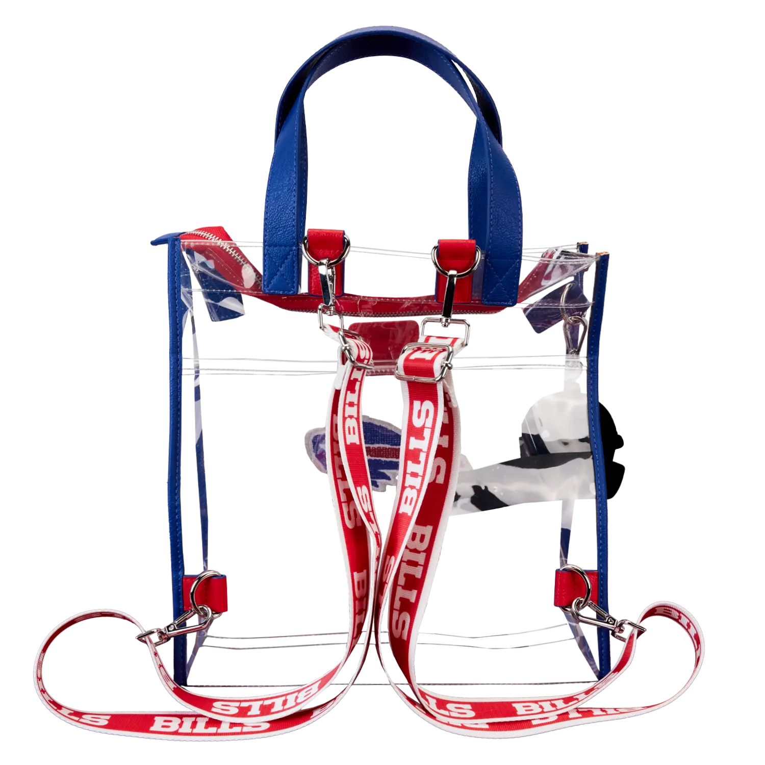 NFL Buffalo Bills Clear Convertible Backpack & Tote Crossbody Stadium Bag - Image 6