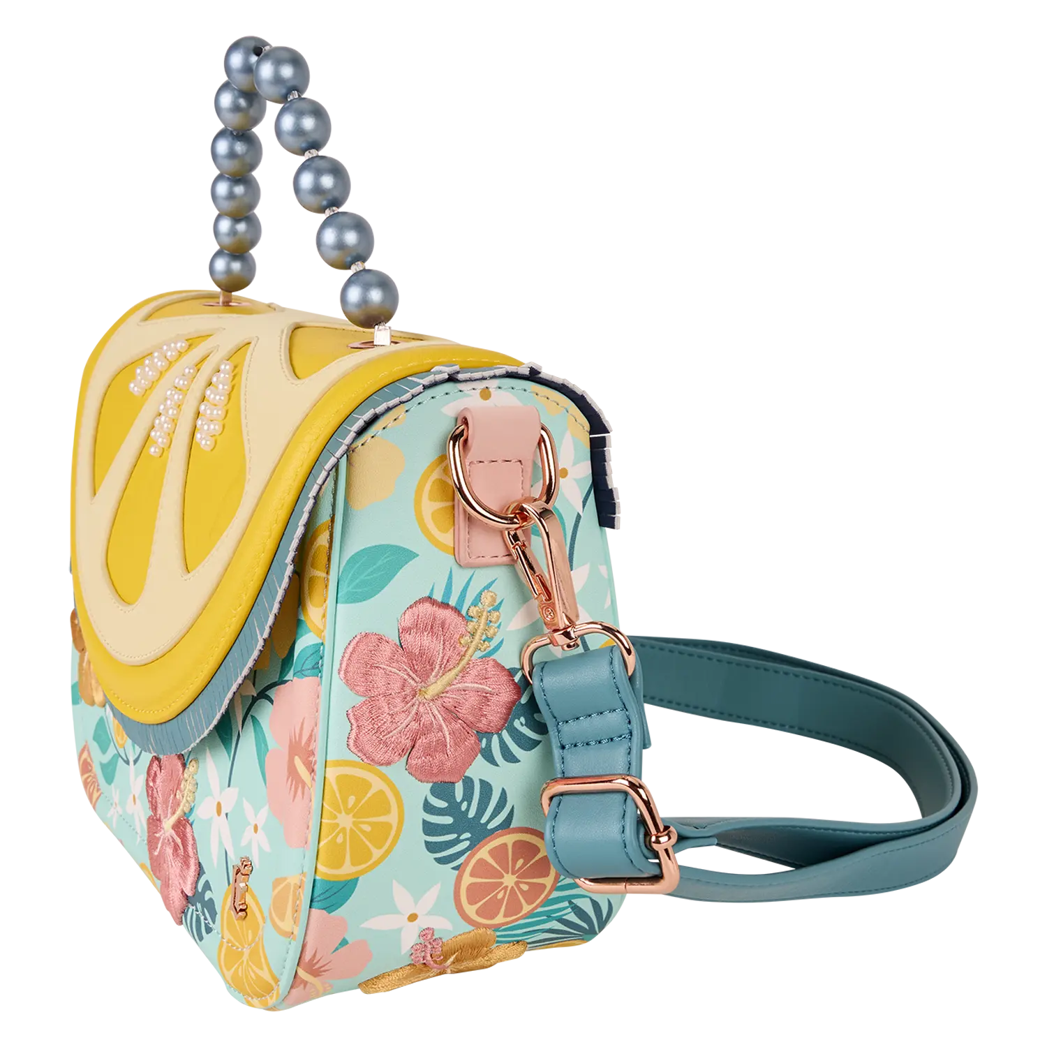 Loungefly Tropical Lemon Floral Crossbody Bag - Image 3