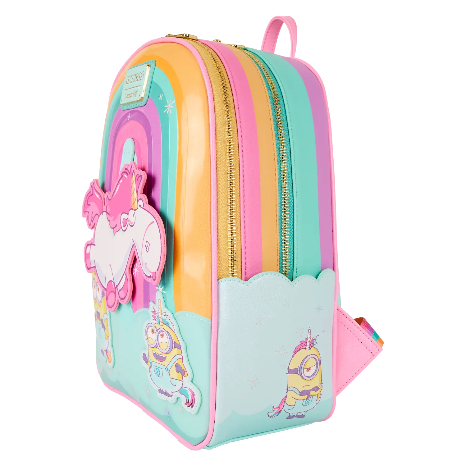 Minions Fluffy Unicorn Rainbow Mini Backpack - Image 4
