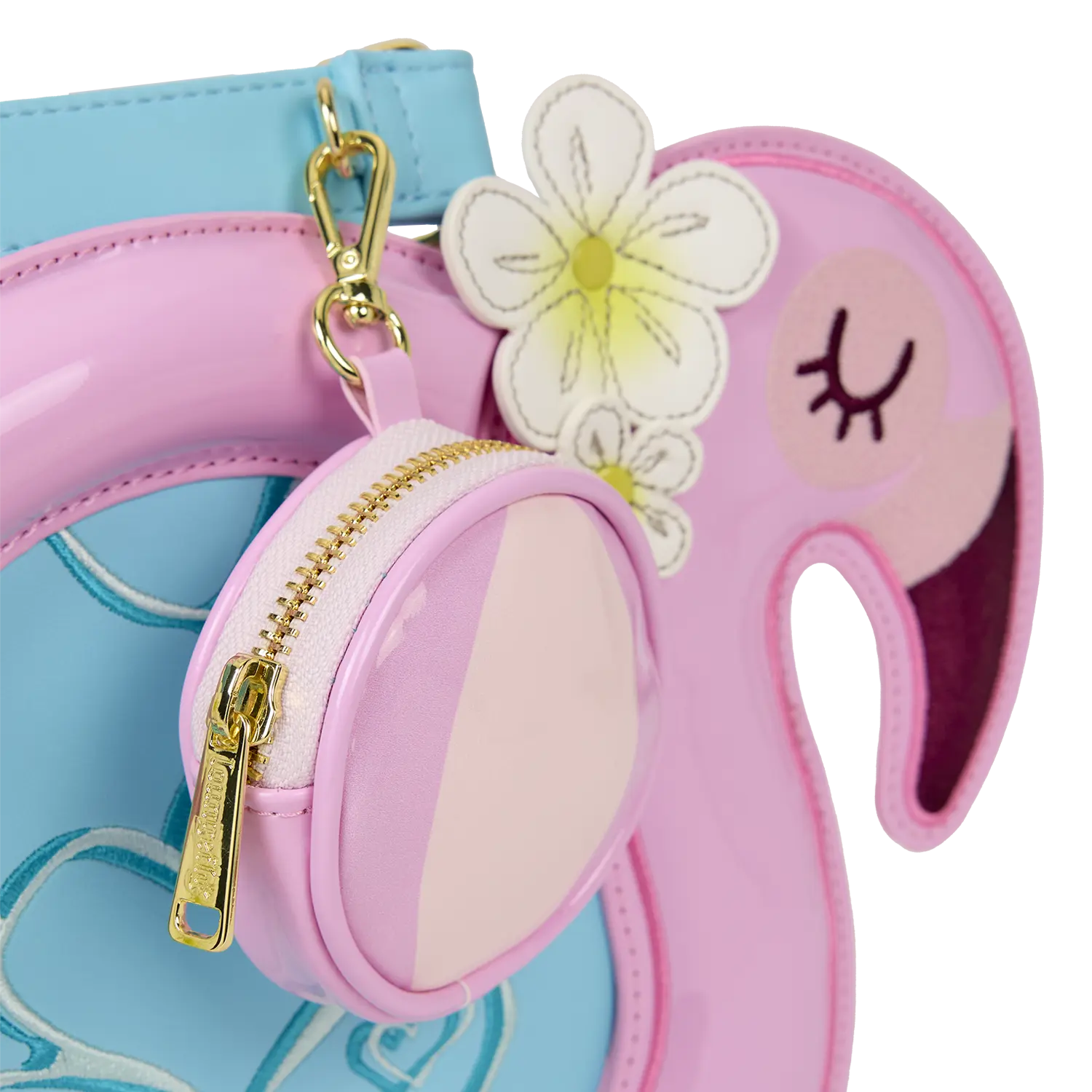 Loungefly Flamingo Pool Float Figural Crossbody Bag with Coin Bag - Image 5