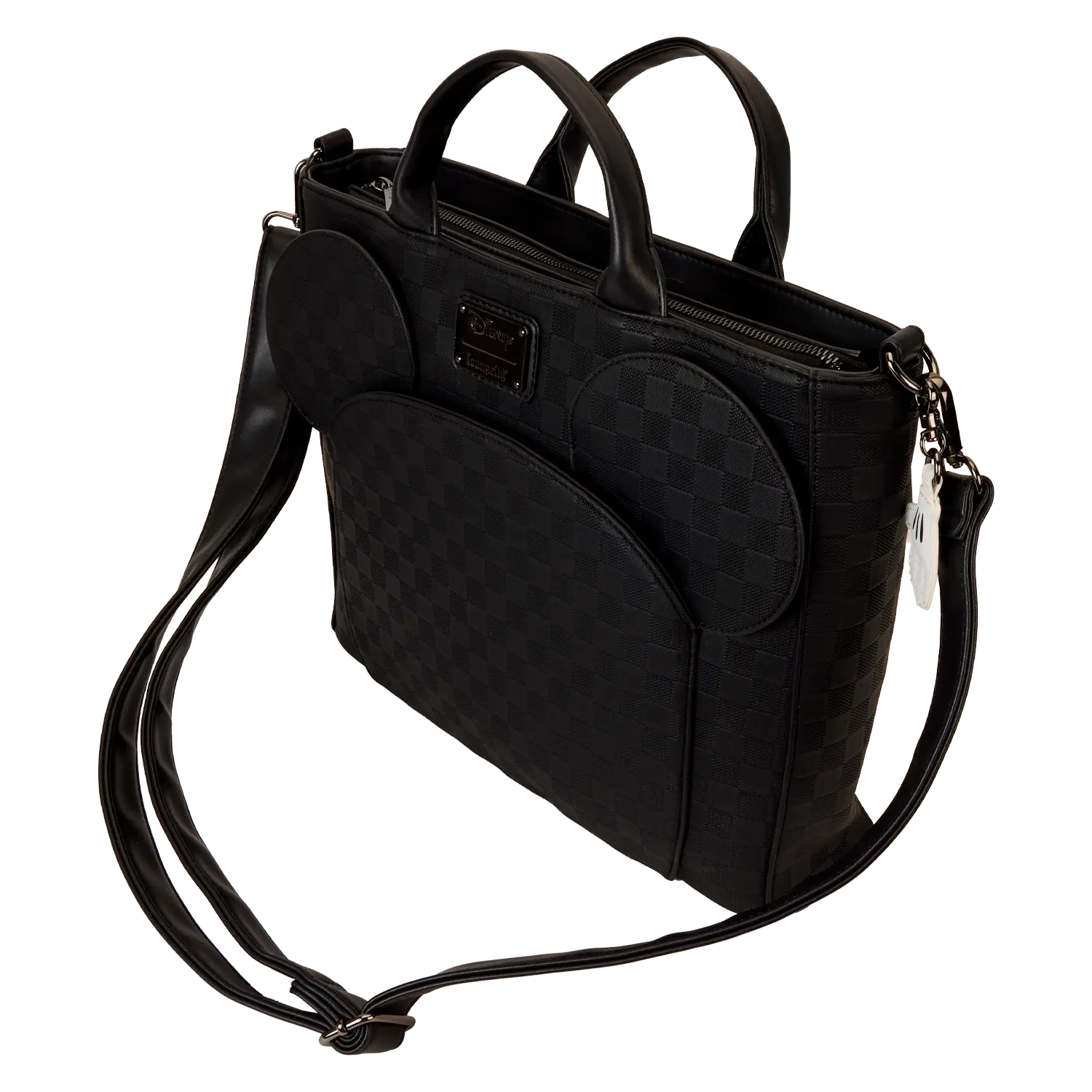 Mickey Mouse Checkered Texture Convertible Backpack & Tote Crossbody Bag - Image 4
