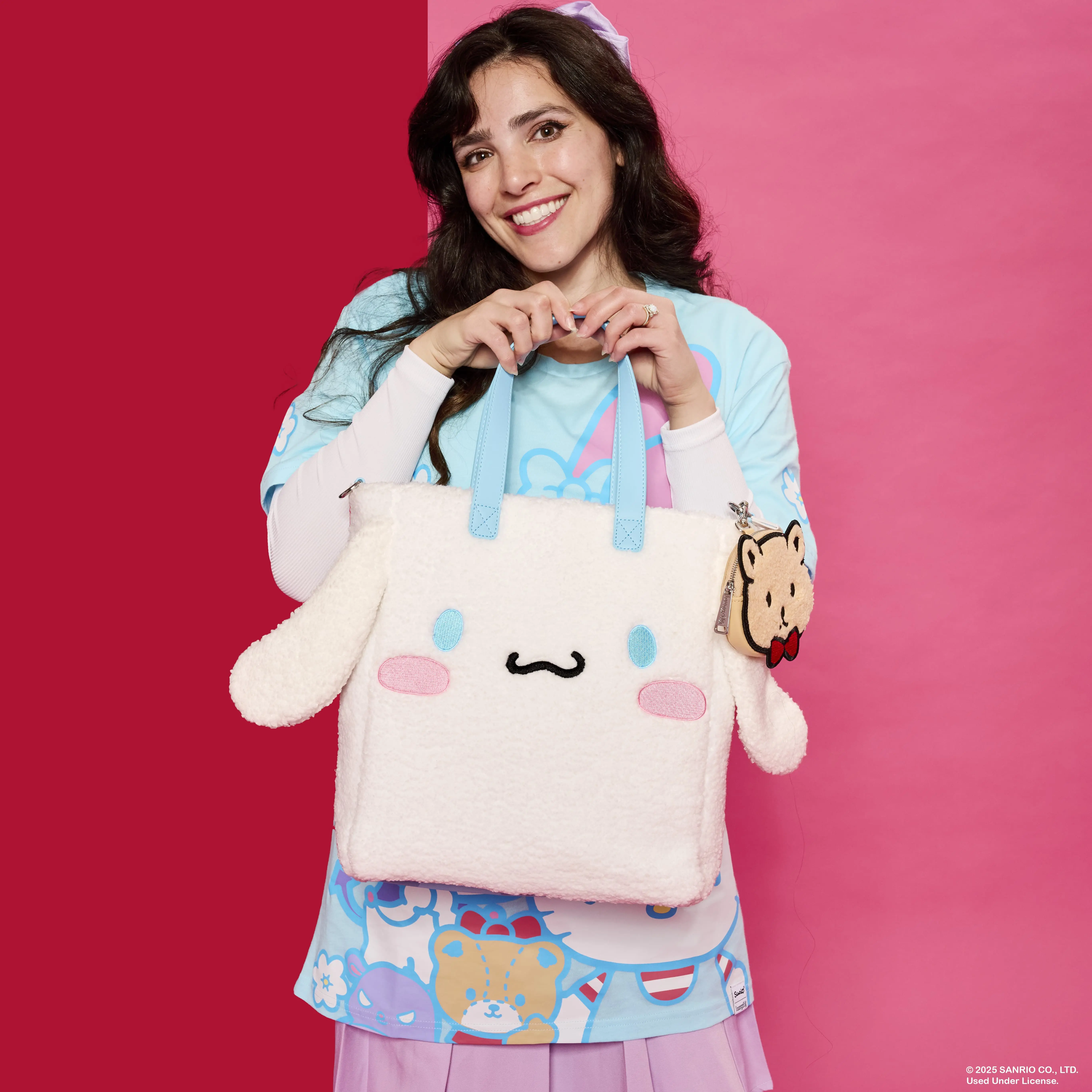 Sanrio Cinnamoroll Cosplay Sherpa Tote Crossbody Bag With Coin Bag - Image 2