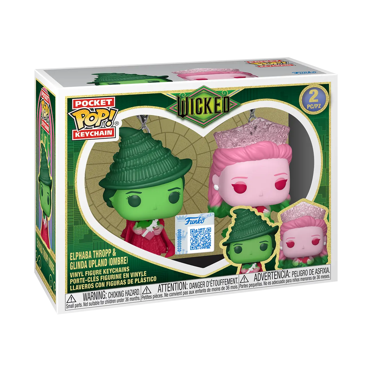 Pop! Keychain Elphaba Thropp & Glinda Upland (Ombre) 2-Pack - Image 2