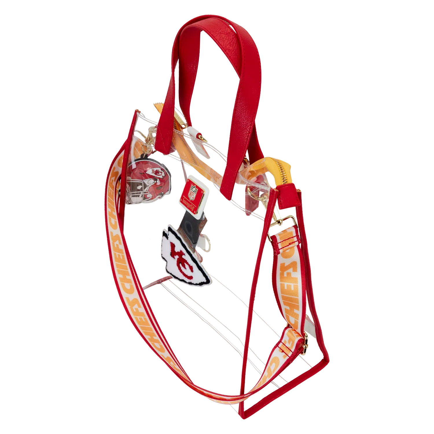 NFL Kansas City Chiefs Clear Convertible Backpack & Tote Crossbody Stadium Bag - Image 5