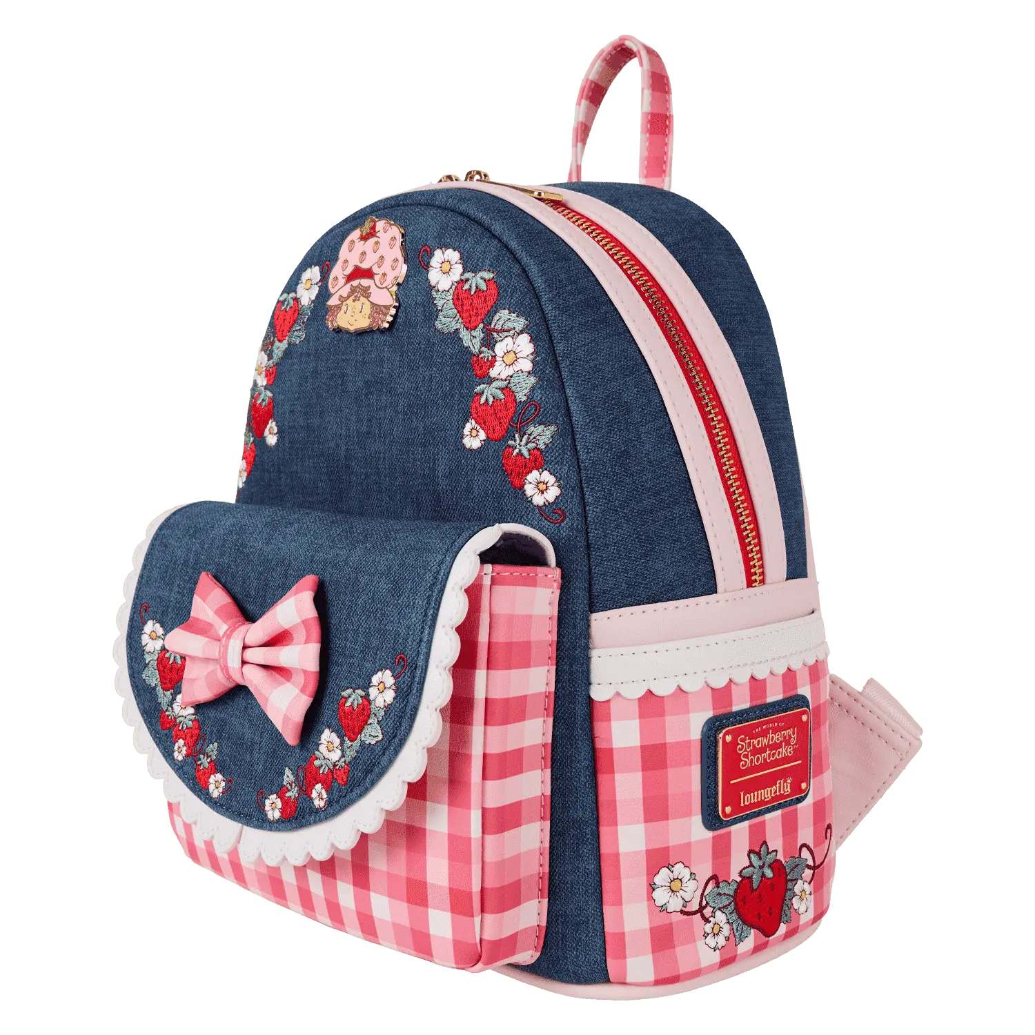 Strawberry Shortcake Denim Gingham Mini Backpack - Image 3