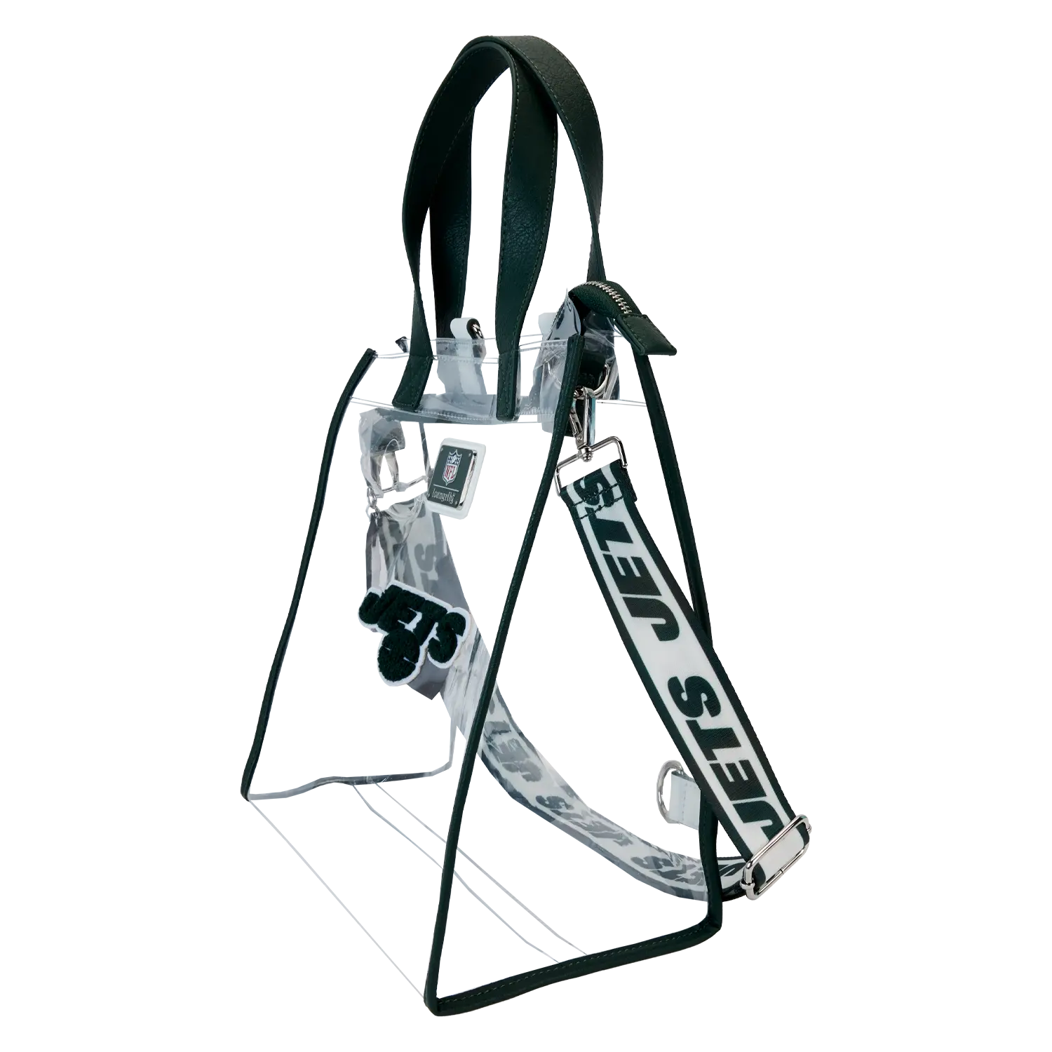 NFL New York Jets Clear Convertible Backpack & Tote Crossbody Stadium Bag - Image 3