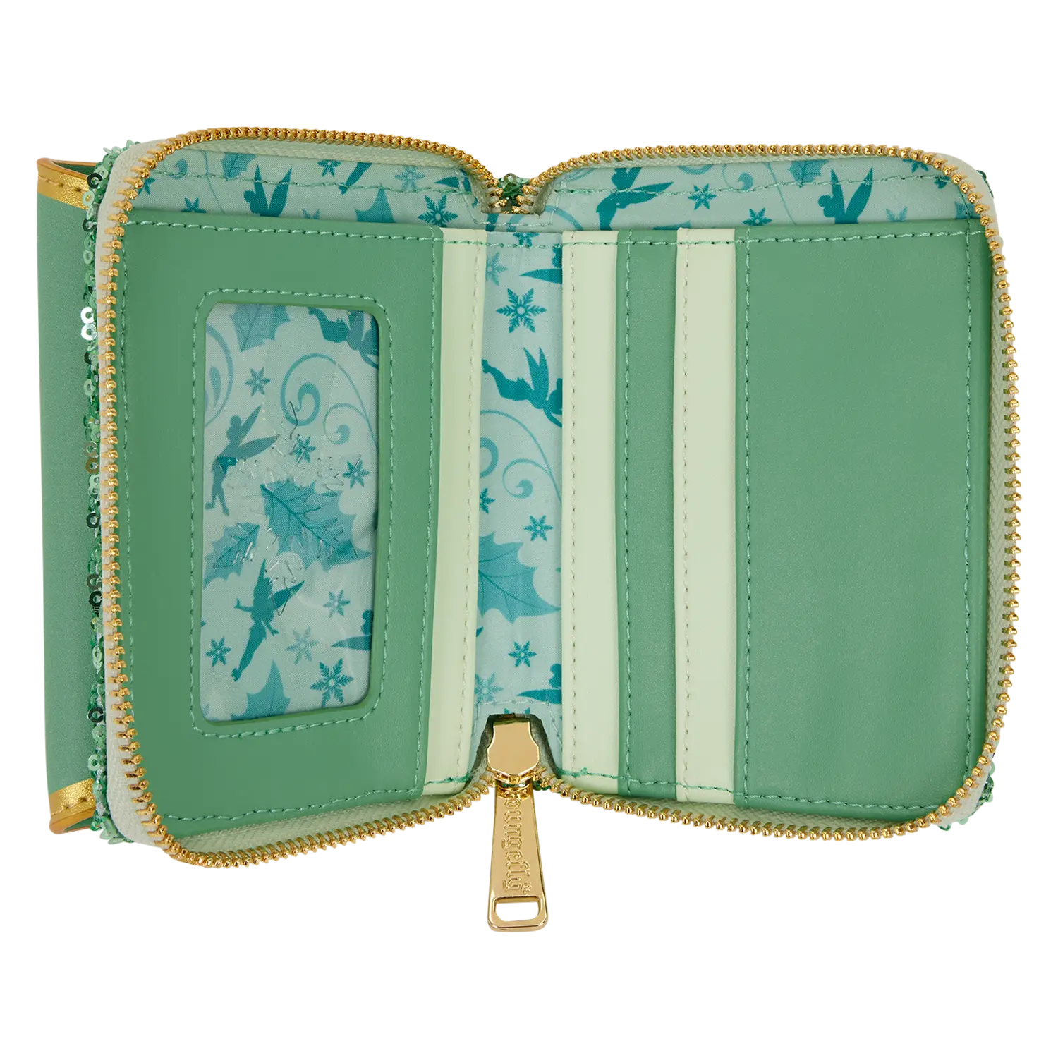 Peter Pan Tinker Bell Holiday Sequin Tri-Fold Wallet - Image 4