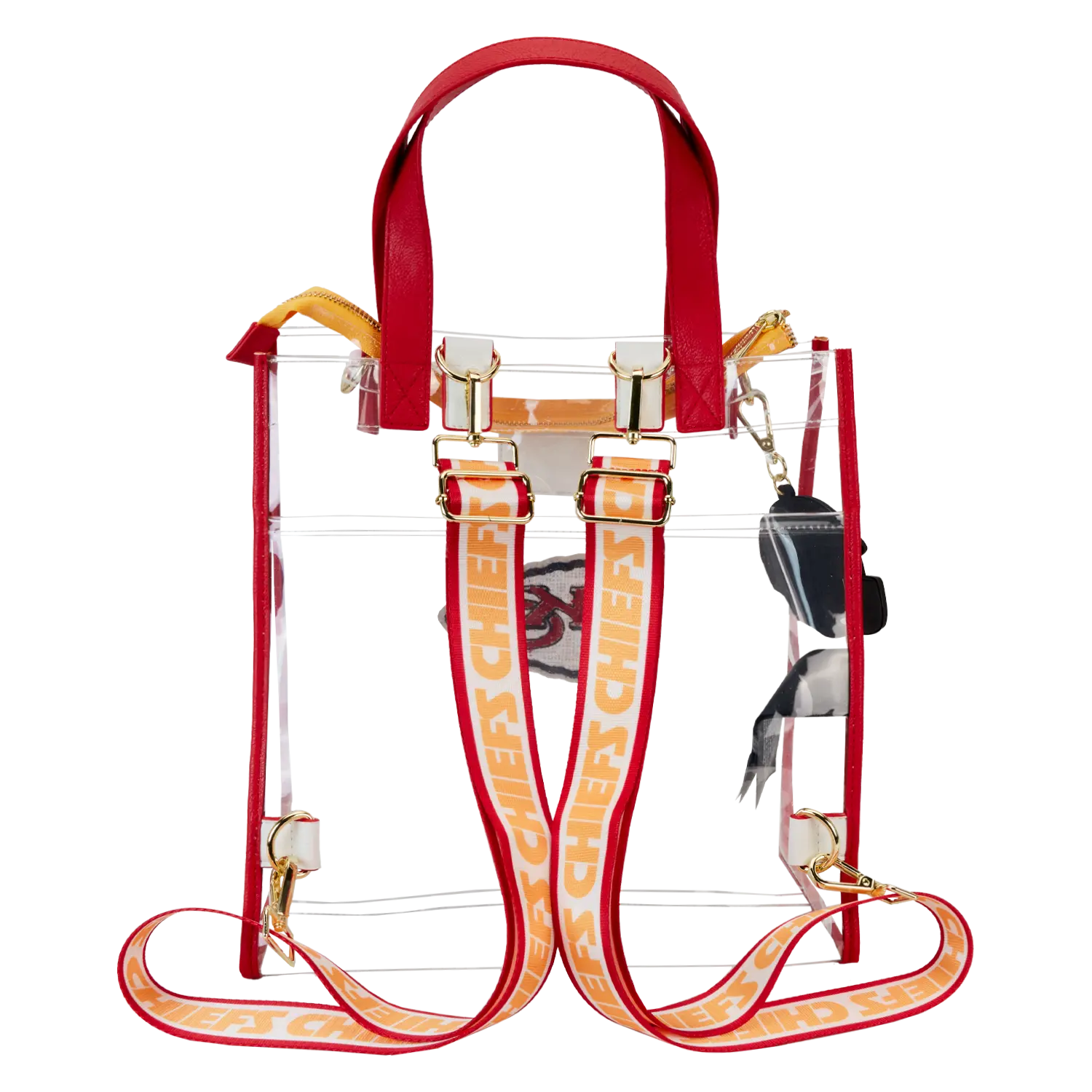 NFL Kansas City Chiefs Clear Convertible Backpack & Tote Crossbody Stadium Bag - Image 6