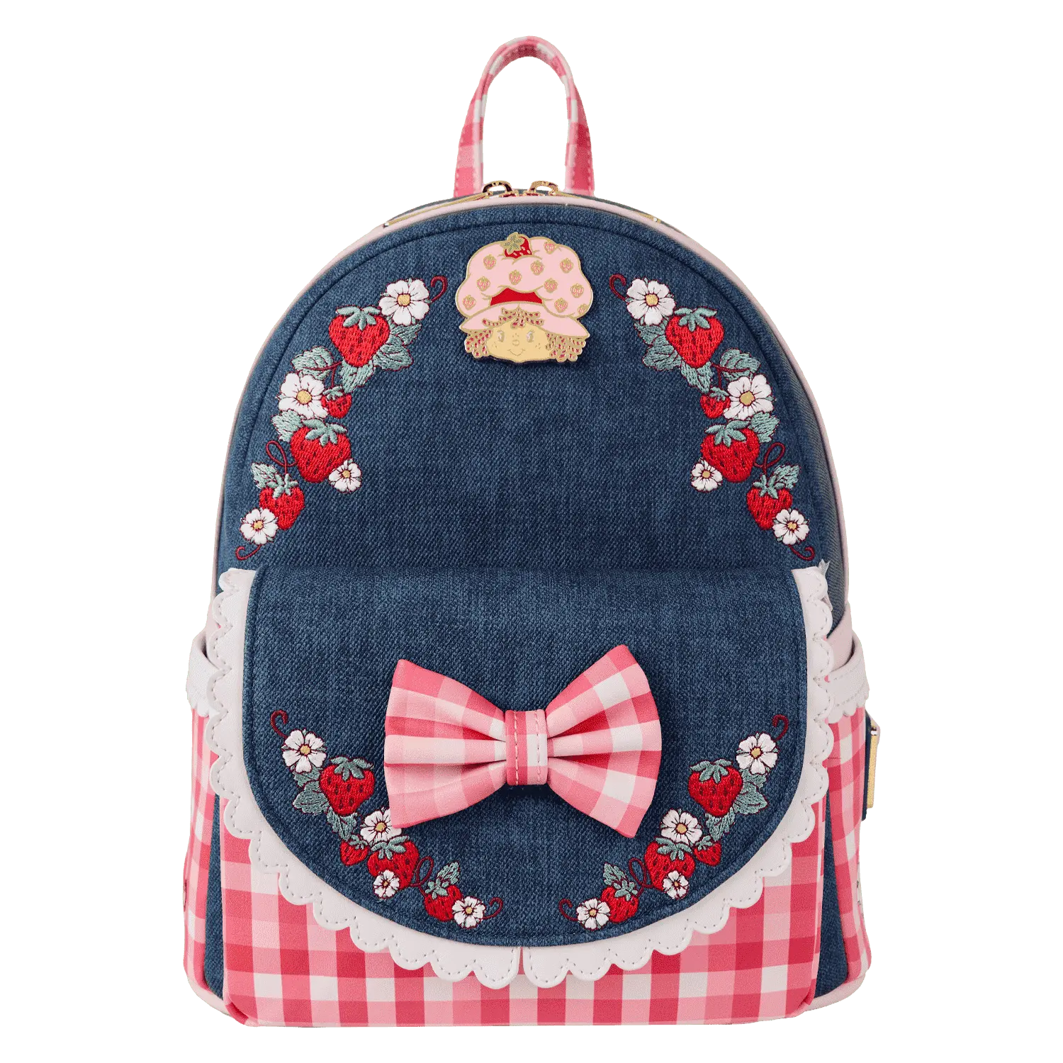 Strawberry Shortcake Denim Gingham Mini Backpack