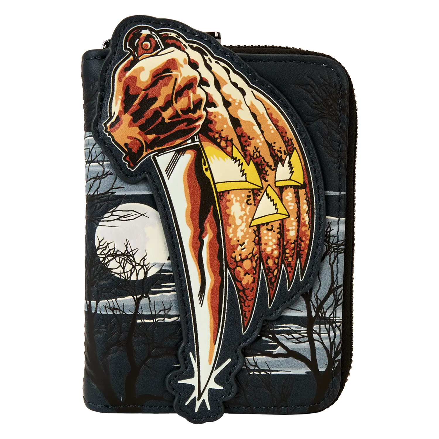 Halloween Michael Myers Jack-O'-Lantern Glow Zip Around Wallet