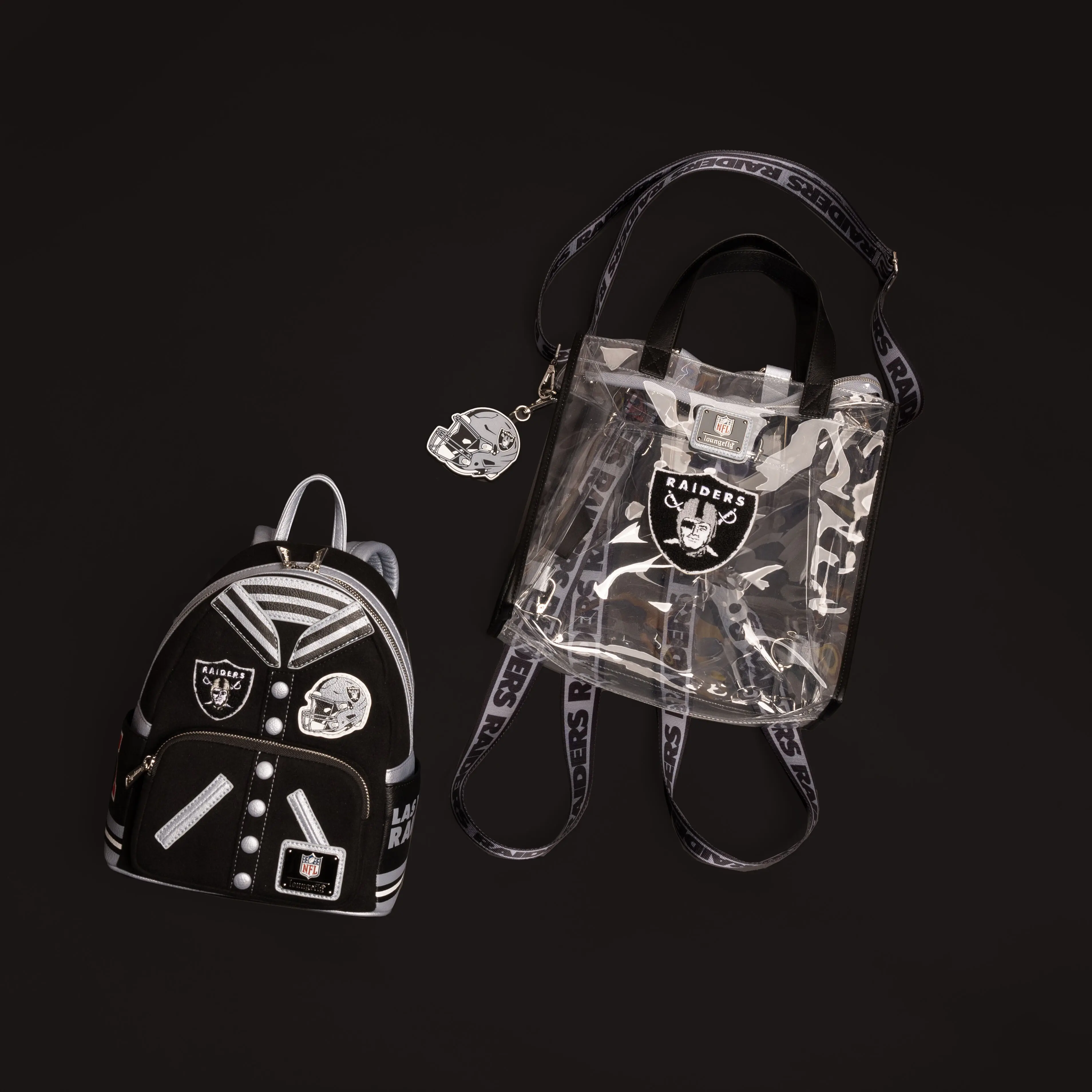 NFL Las Vegas Raiders Clear Convertible Backpack & Tote Crossbody Stadium Bag - Image 3