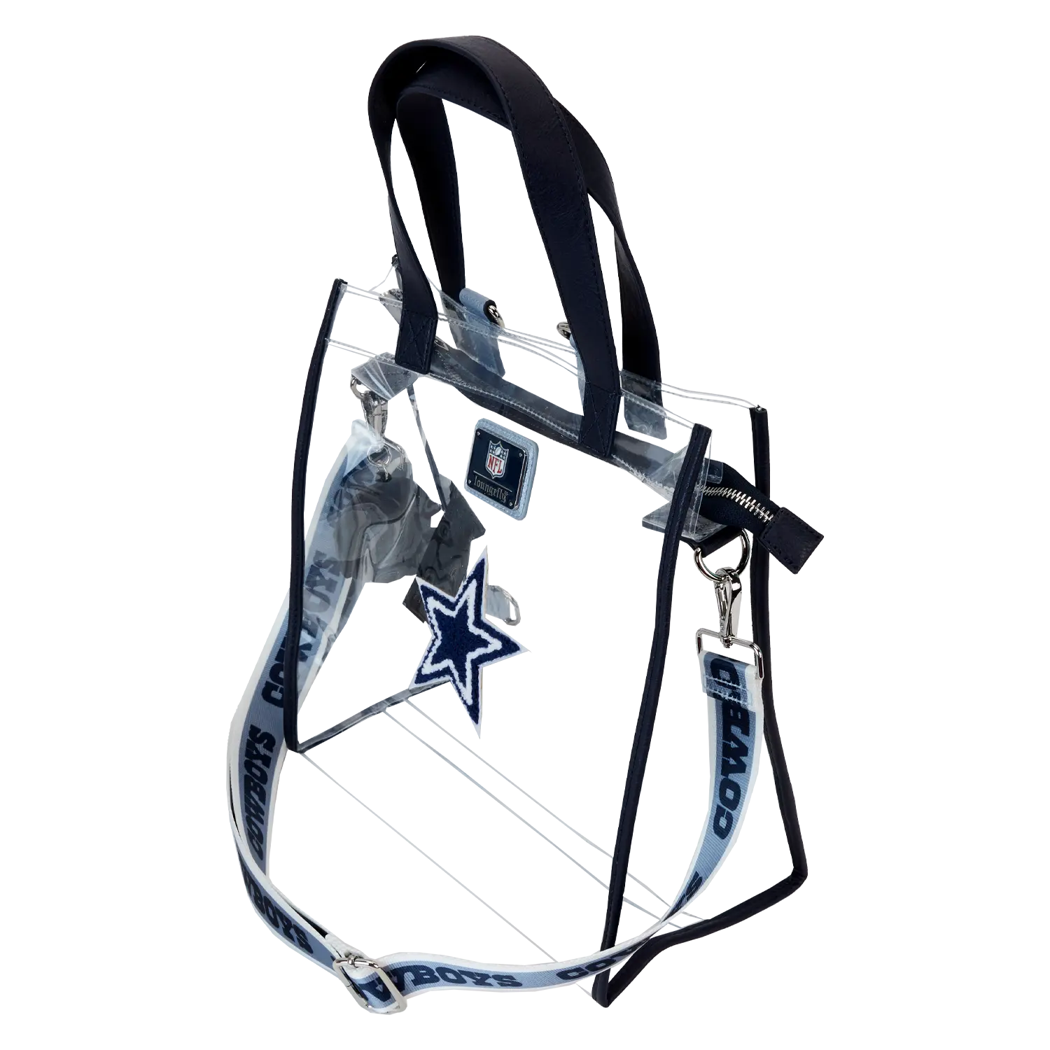 NFL Dallas Cowboys Clear Convertible Backpack & Tote Crossbody Stadium Bag - Image 5
