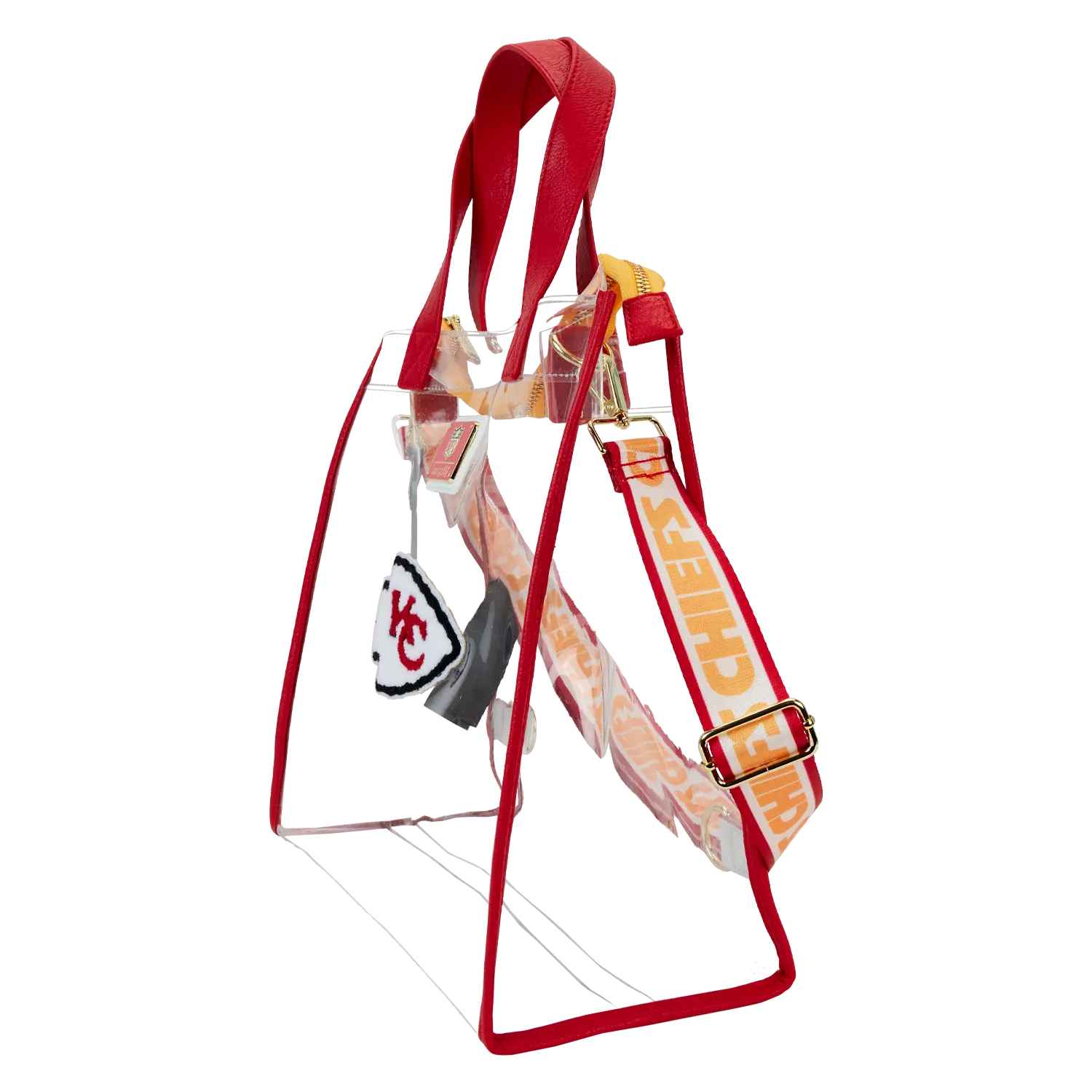 NFL Kansas City Chiefs Clear Convertible Backpack & Tote Crossbody Stadium Bag - Image 4