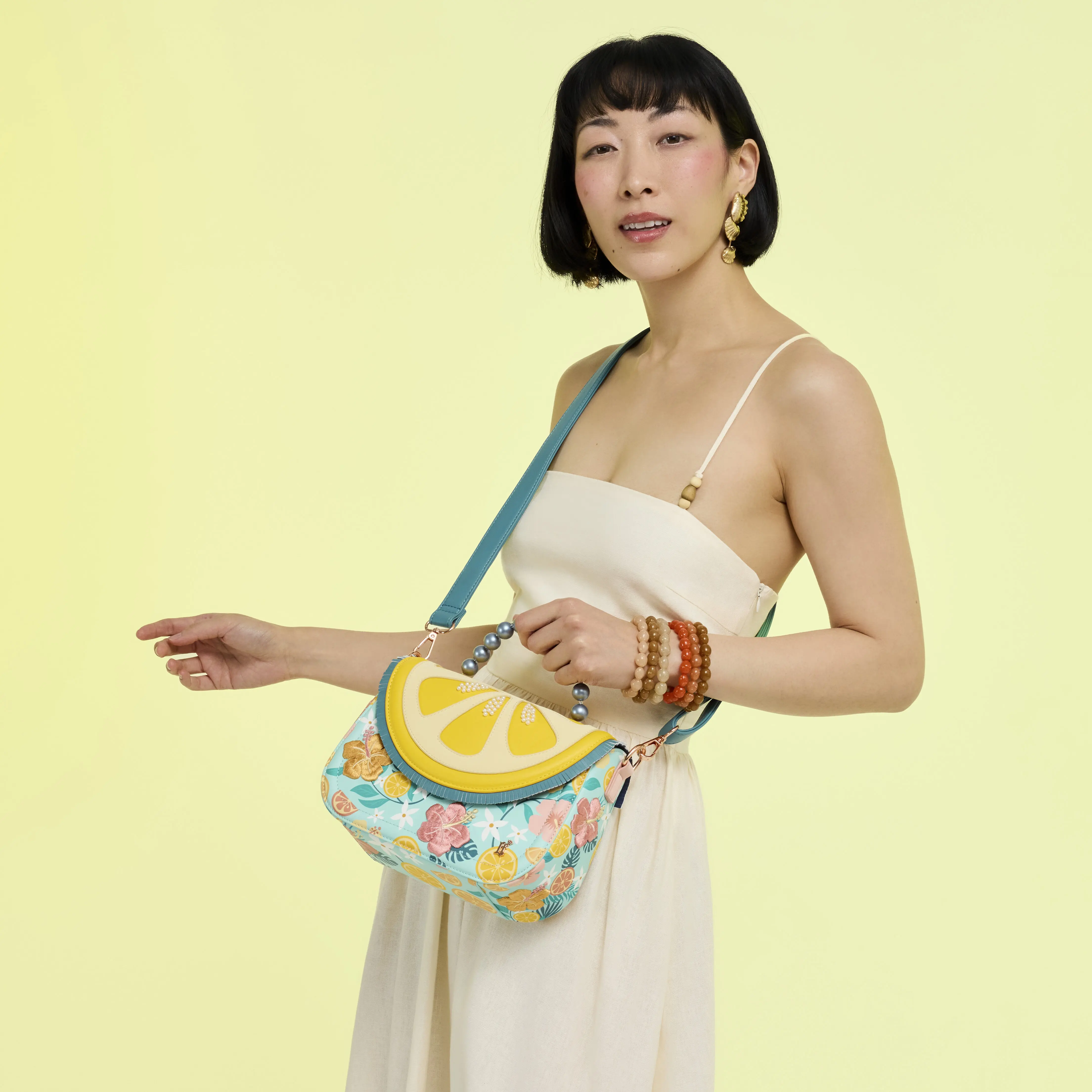 Loungefly Tropical Lemon Floral Crossbody Bag - Image 2