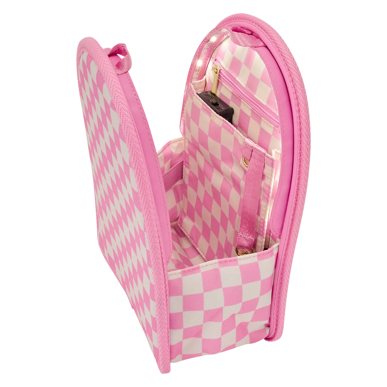 Loungefly Pink Checkered Light-Up Mini Backpack Bag Organizer Insert - Image 3