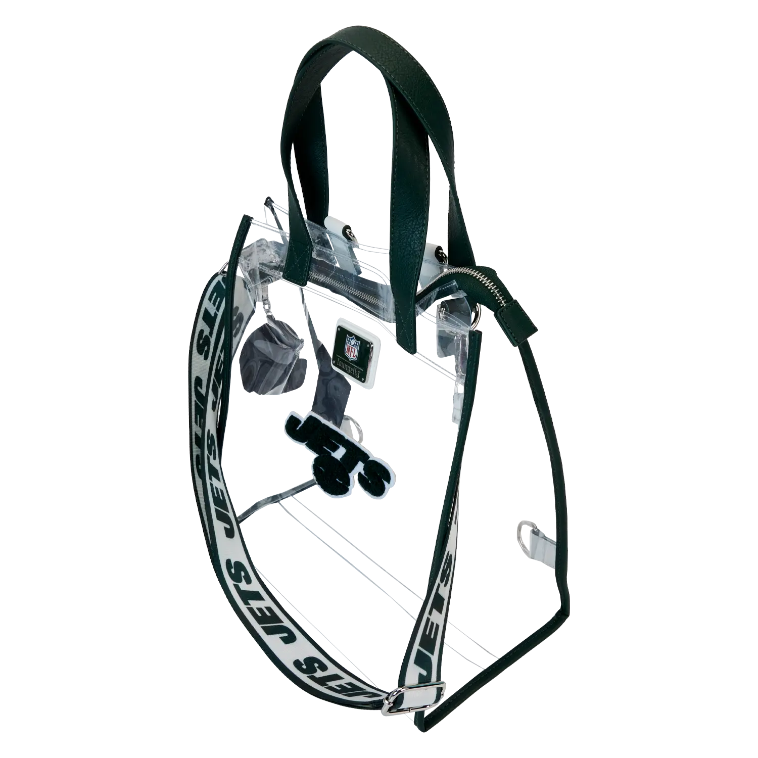 NFL New York Jets Clear Convertible Backpack & Tote Crossbody Stadium Bag - Image 4