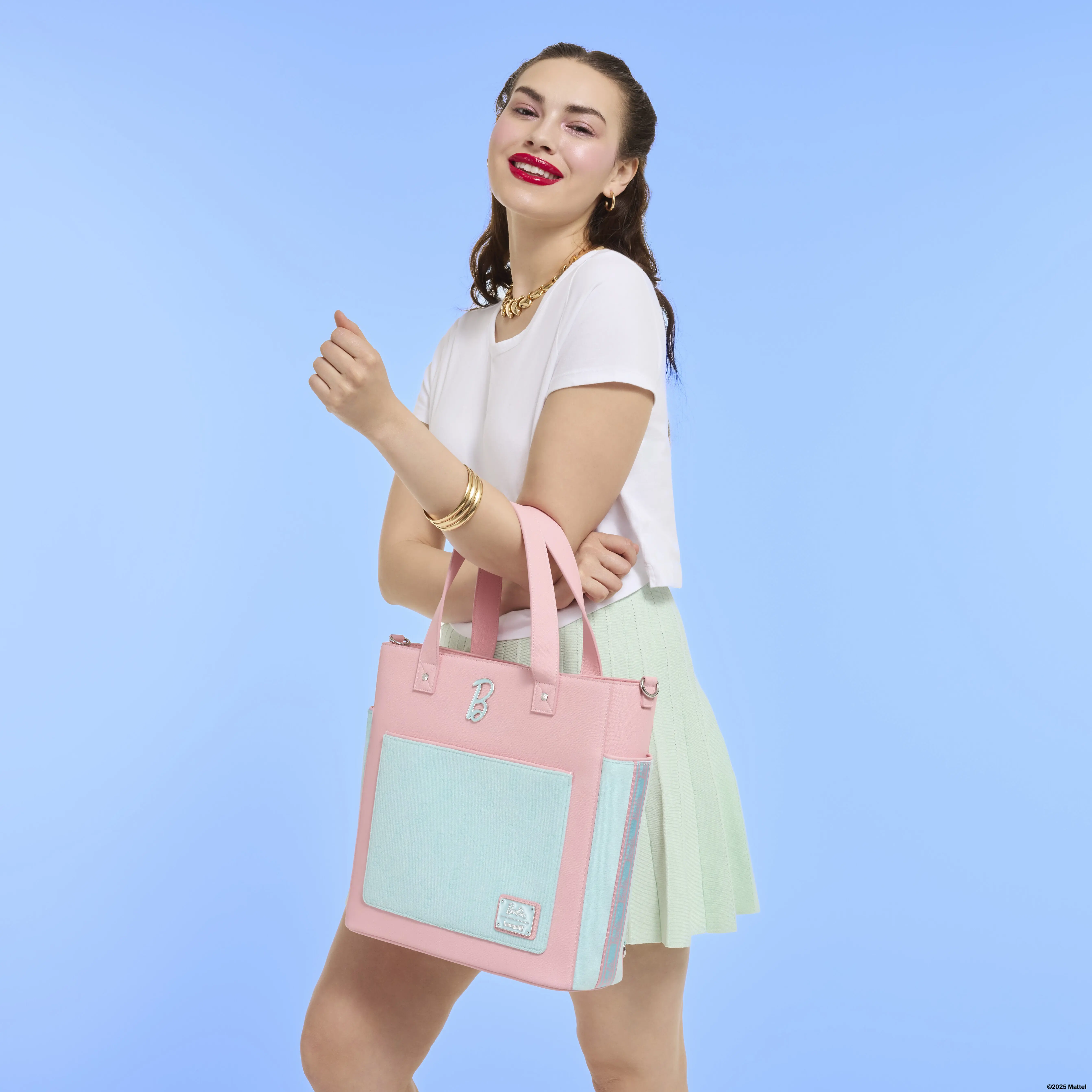 Classic Barbie Terry Cloth Convertible Backpack & Tote Crossbody Bag - Image 2