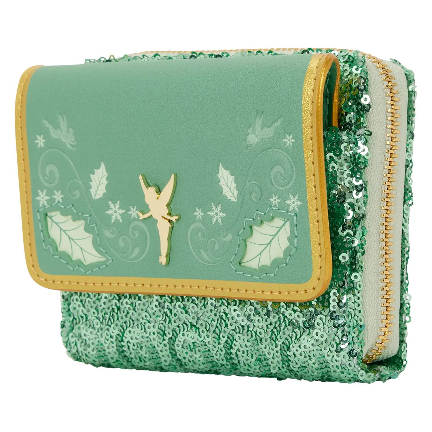 Peter Pan Tinker Bell Holiday Sequin Tri-Fold Wallet - Image 3