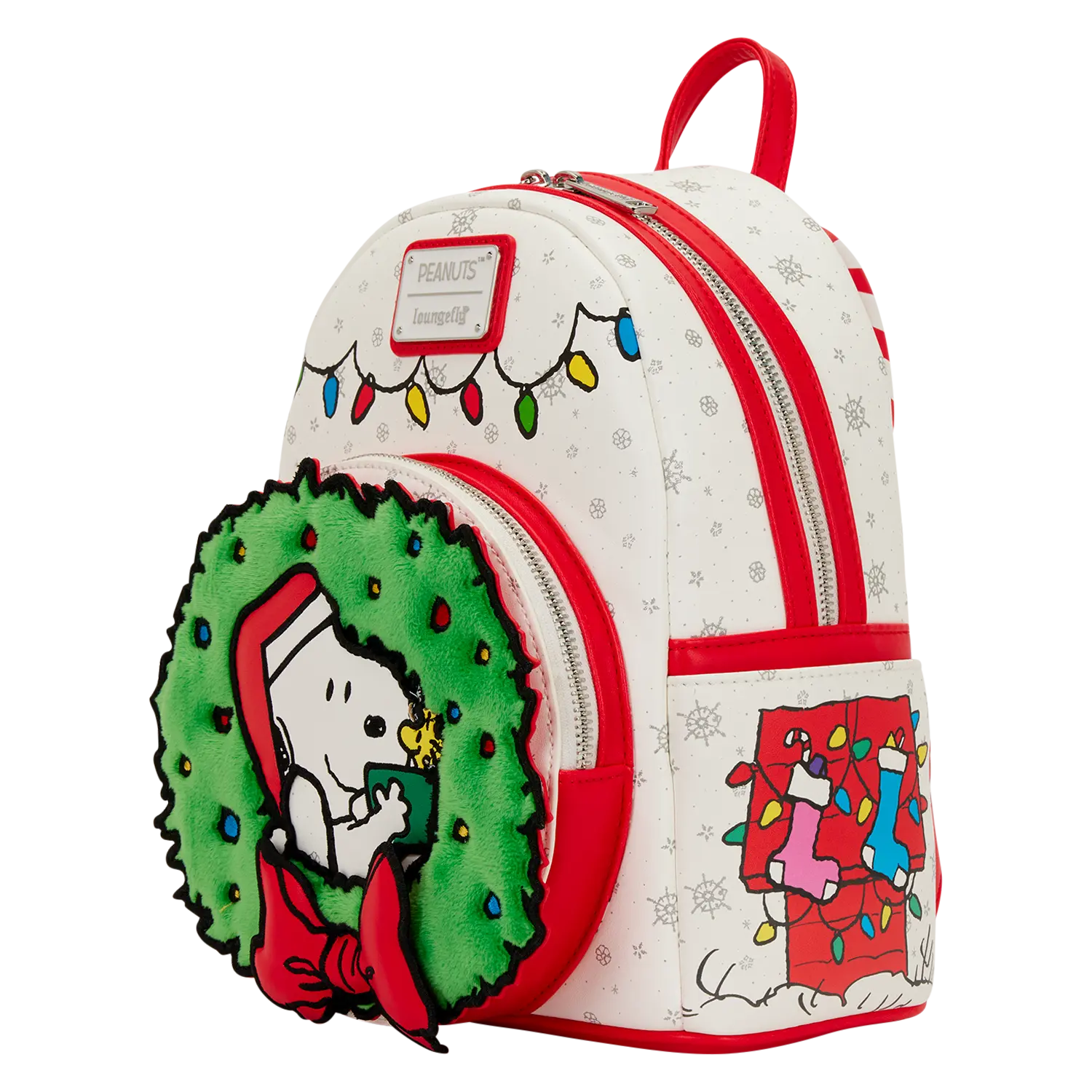 Peanuts Snoopy & Woodstock Holiday Plush Wreath Mini Backpack - Image 4