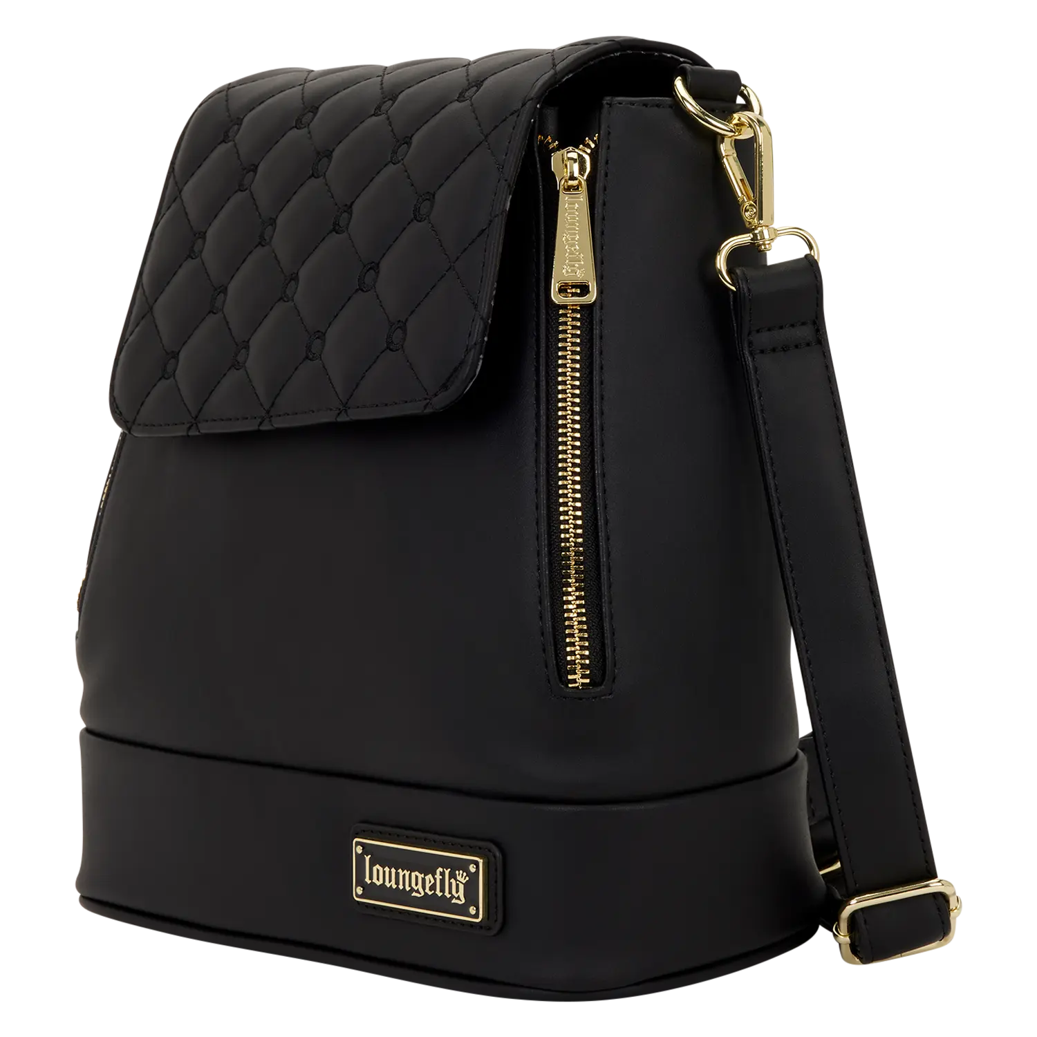 Loungefly The Lilly Black Convertible Mini Backpack & Crossbody Pin Trader Bag - Image 5